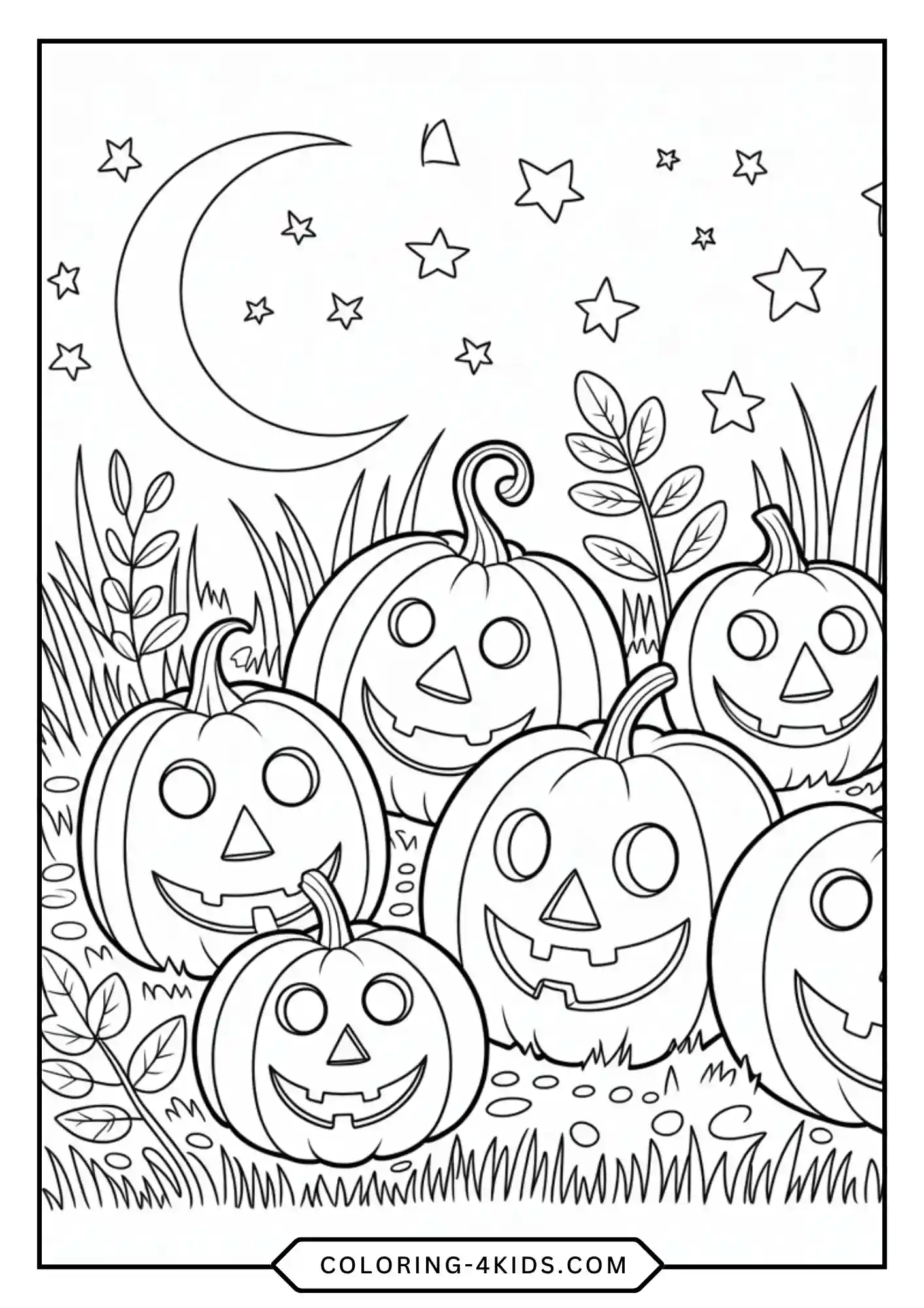 Printable Cute Spooky Halloween Coloring Pages coloring page for kids