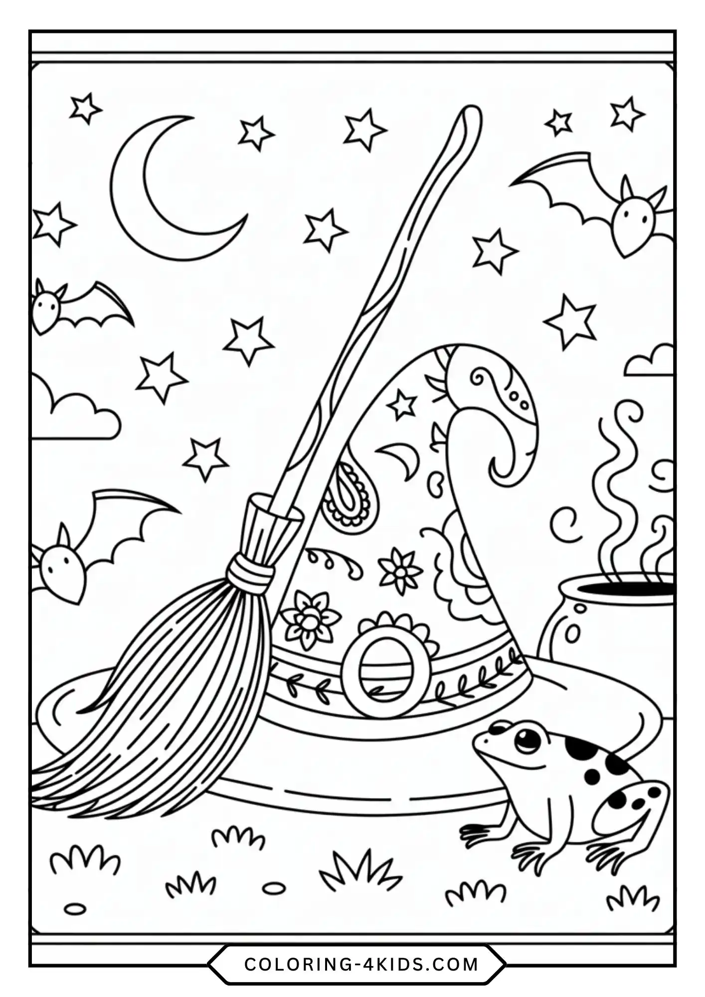 Free Cute Spooky Halloween Coloring Pages coloring page for kids
