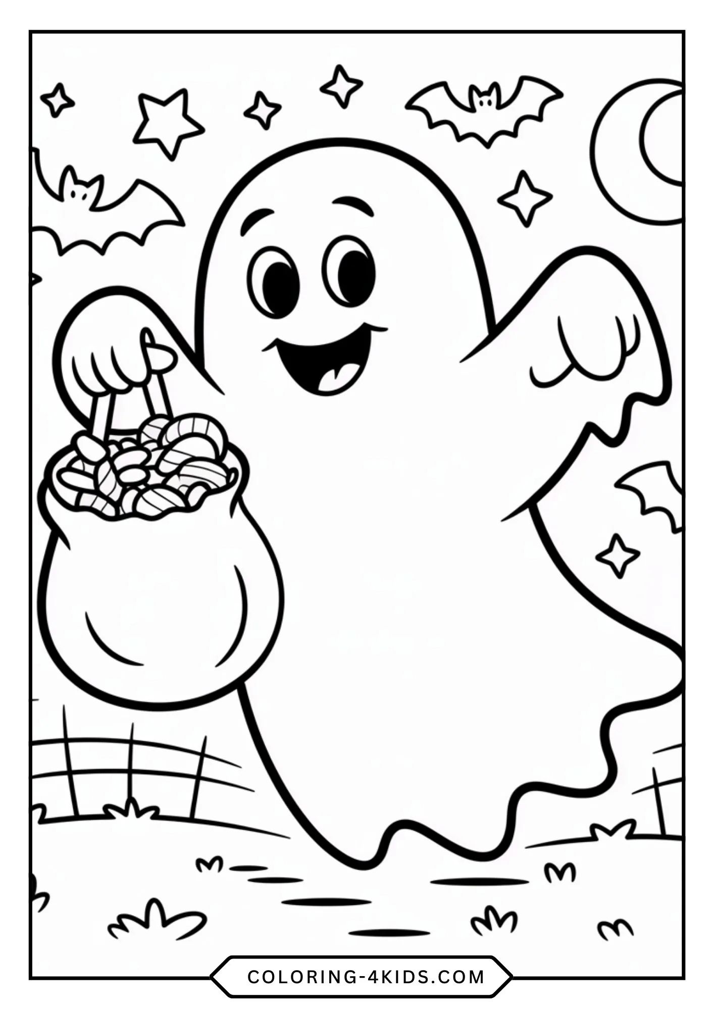 Cute Spooky Halloween Coloring Pages coloring page for kids