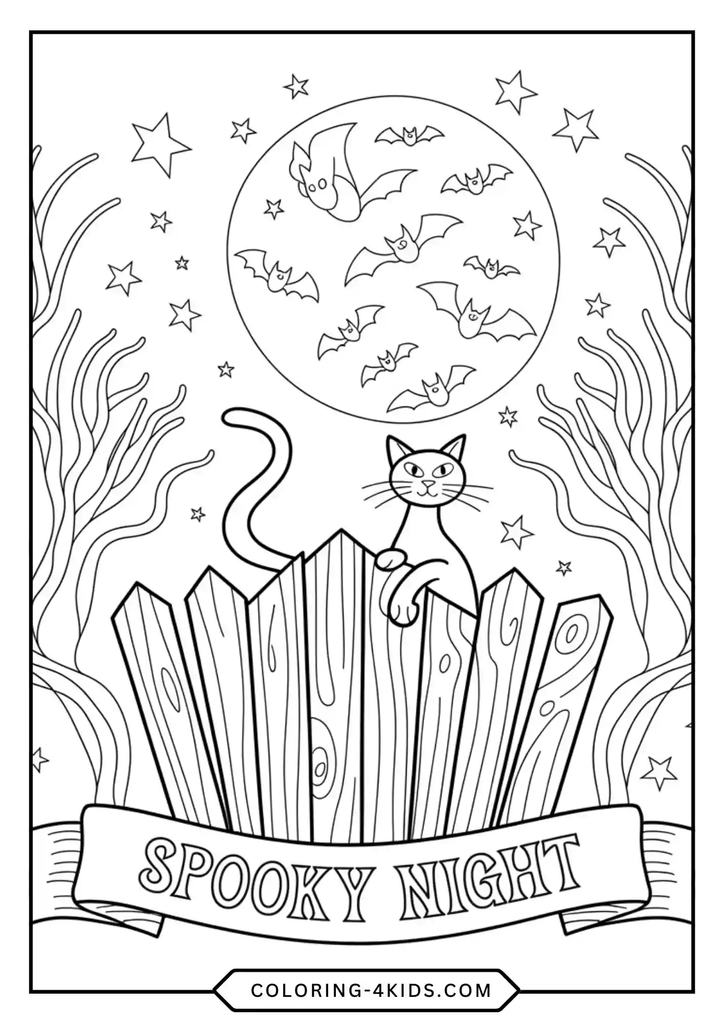 Cute Spooky Halloween Coloring Pages coloring page for kids