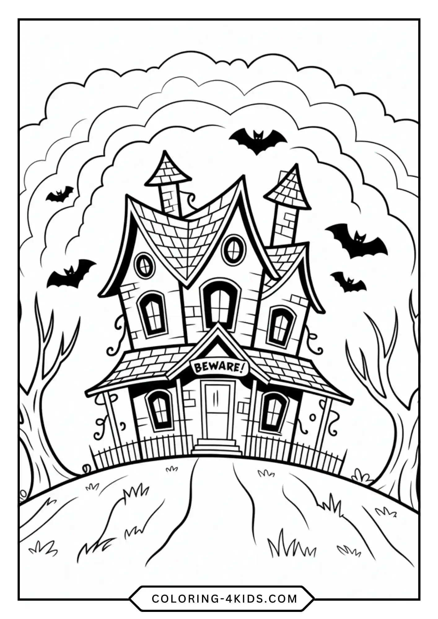 Free Cute Spooky Halloween Coloring Pages coloring page for kids