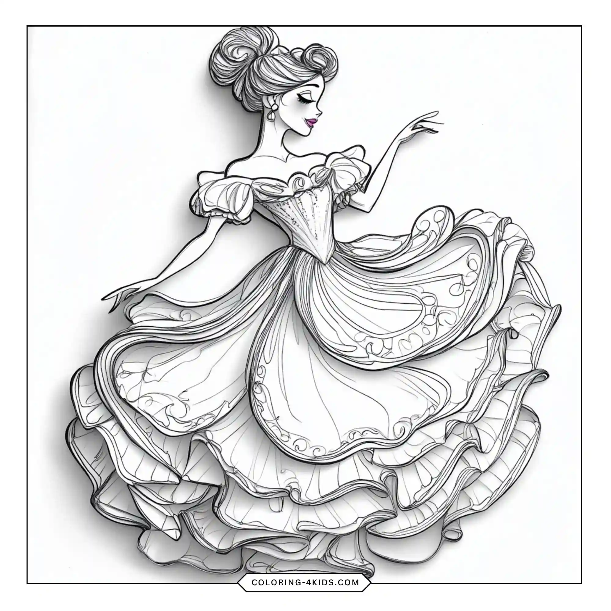 Disney Belle Coloring Pages coloring page for kids
