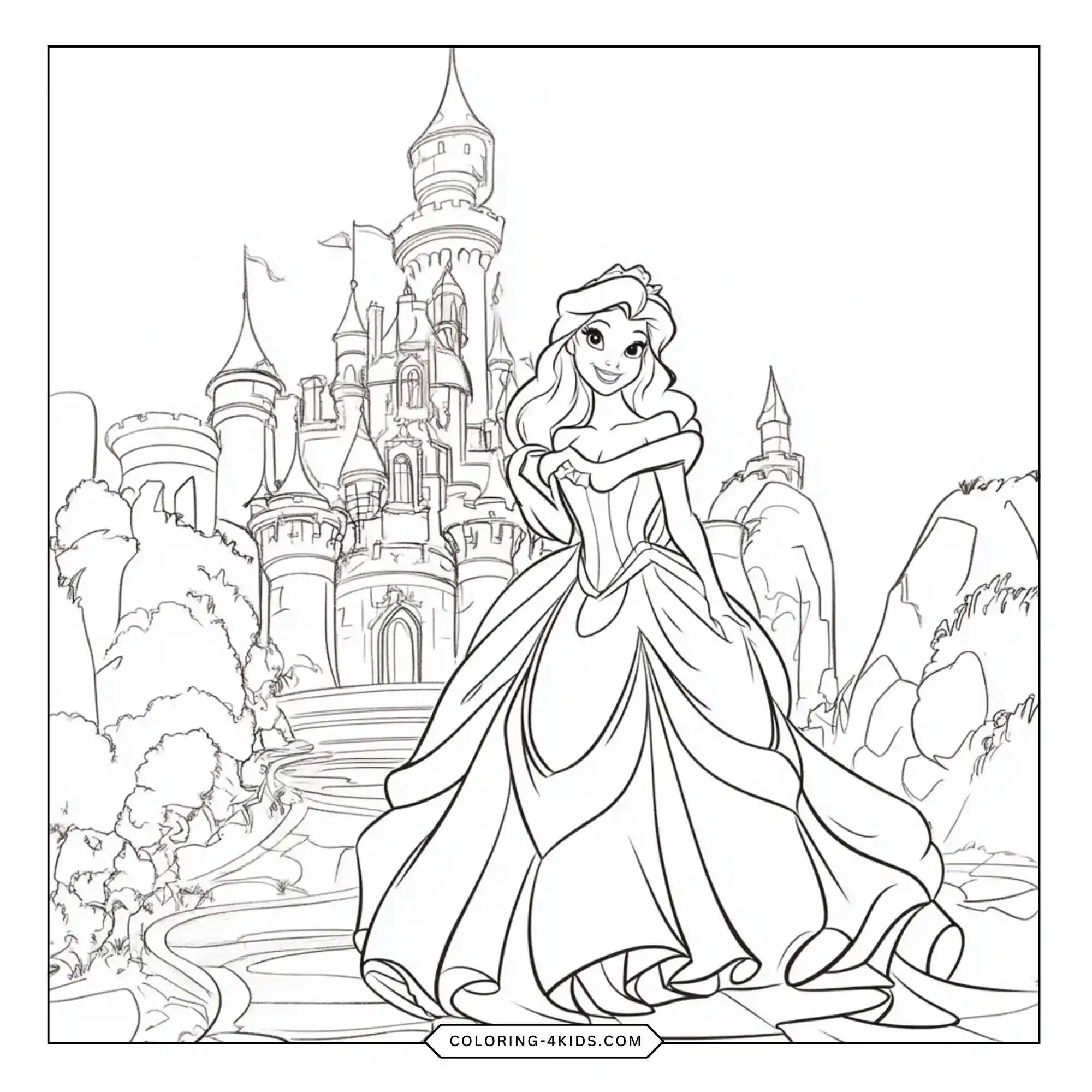 Printable Disney Belle Coloring Pages coloring page for kids