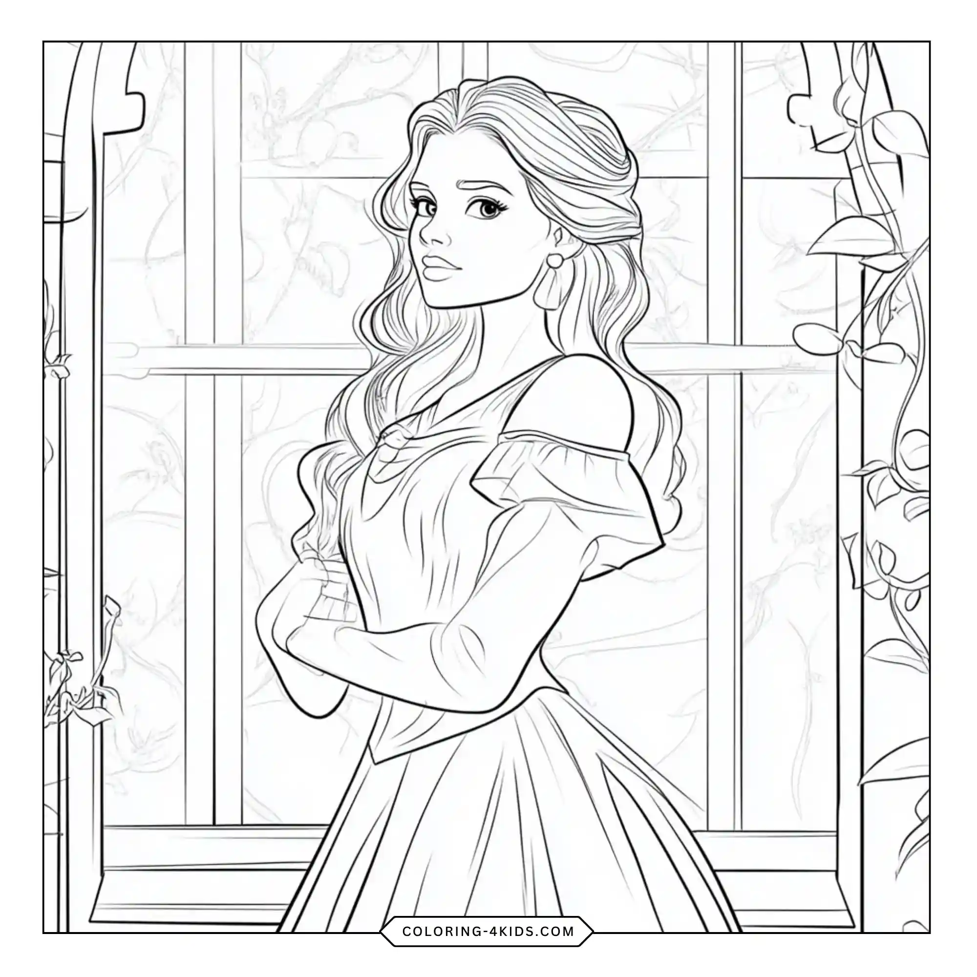 Disney Belle Coloring Pages coloring page for kids