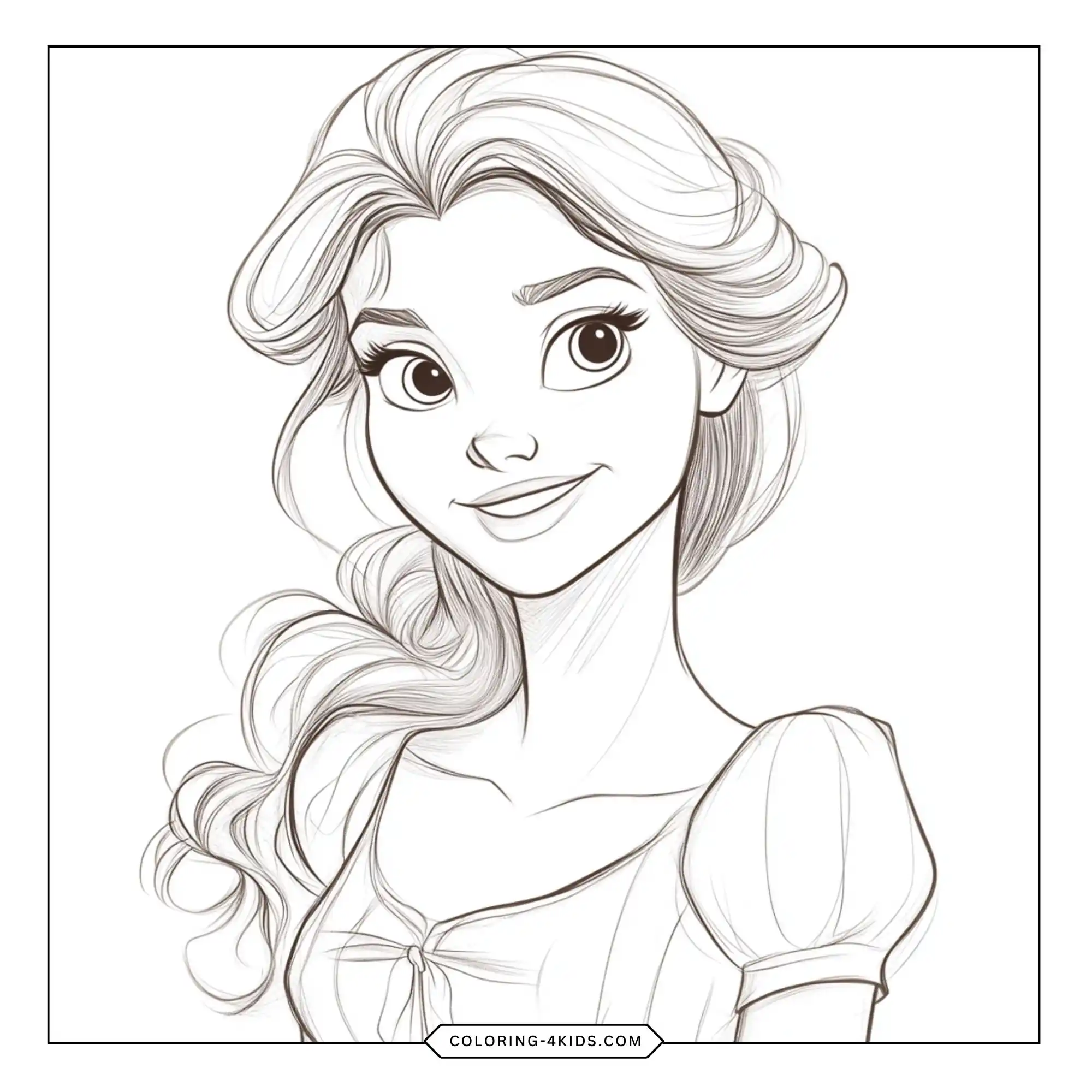 Printable Disney Belle Coloring Pages coloring page for kids