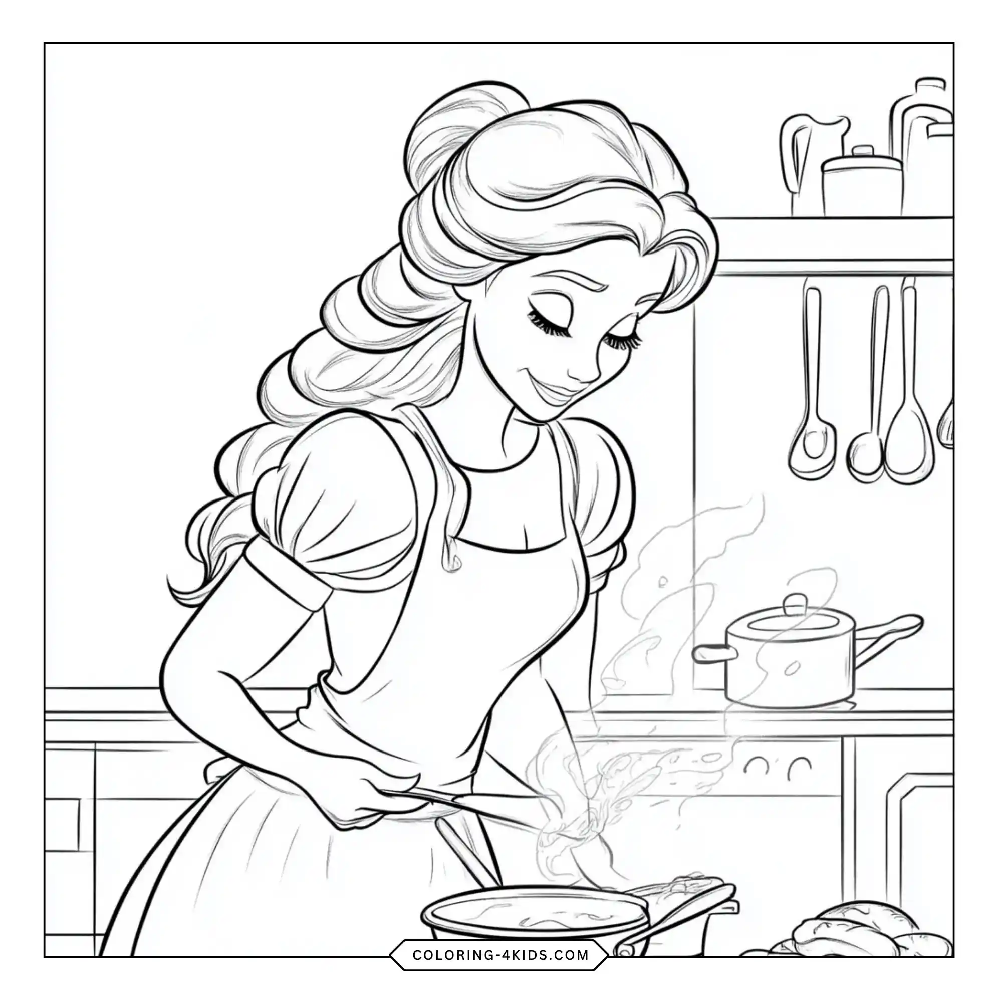 Disney Belle Coloring Pages coloring page for kids