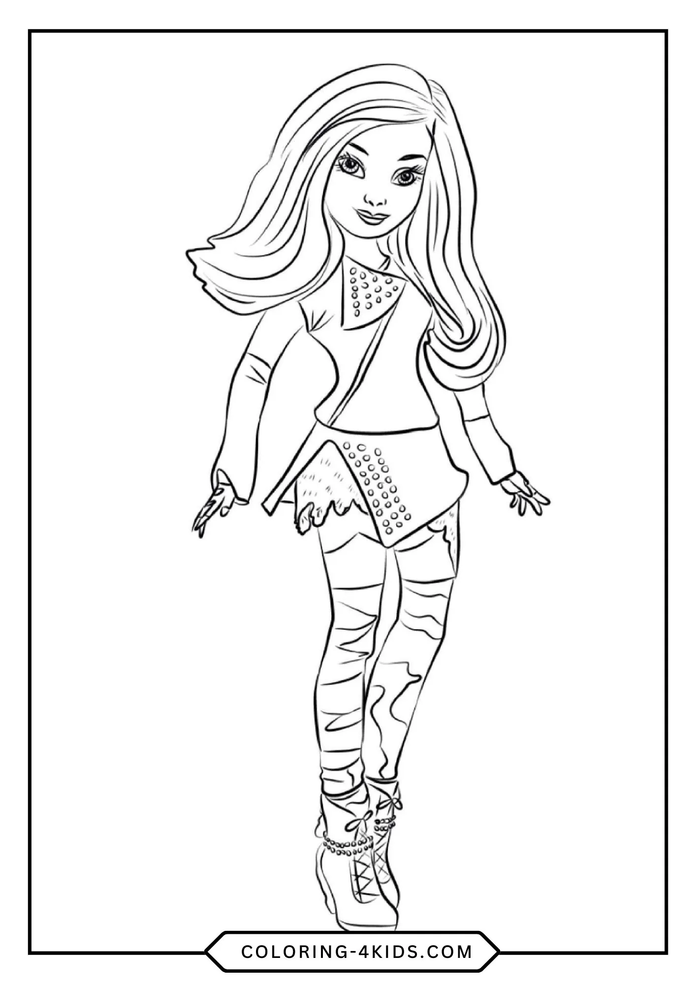 Printable Disney Descendants Coloring Pages coloring page for kids