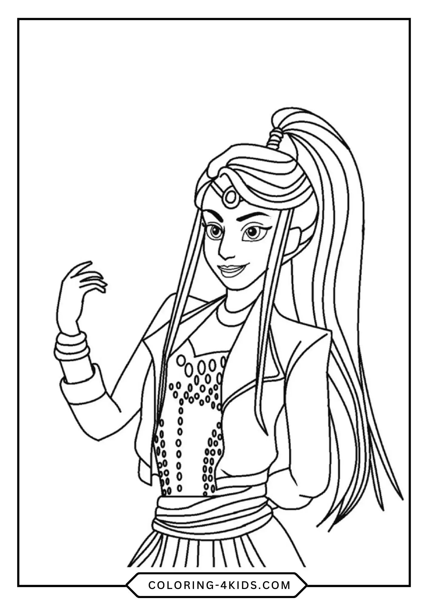 Printable Disney Descendants Coloring Pages coloring page for kids
