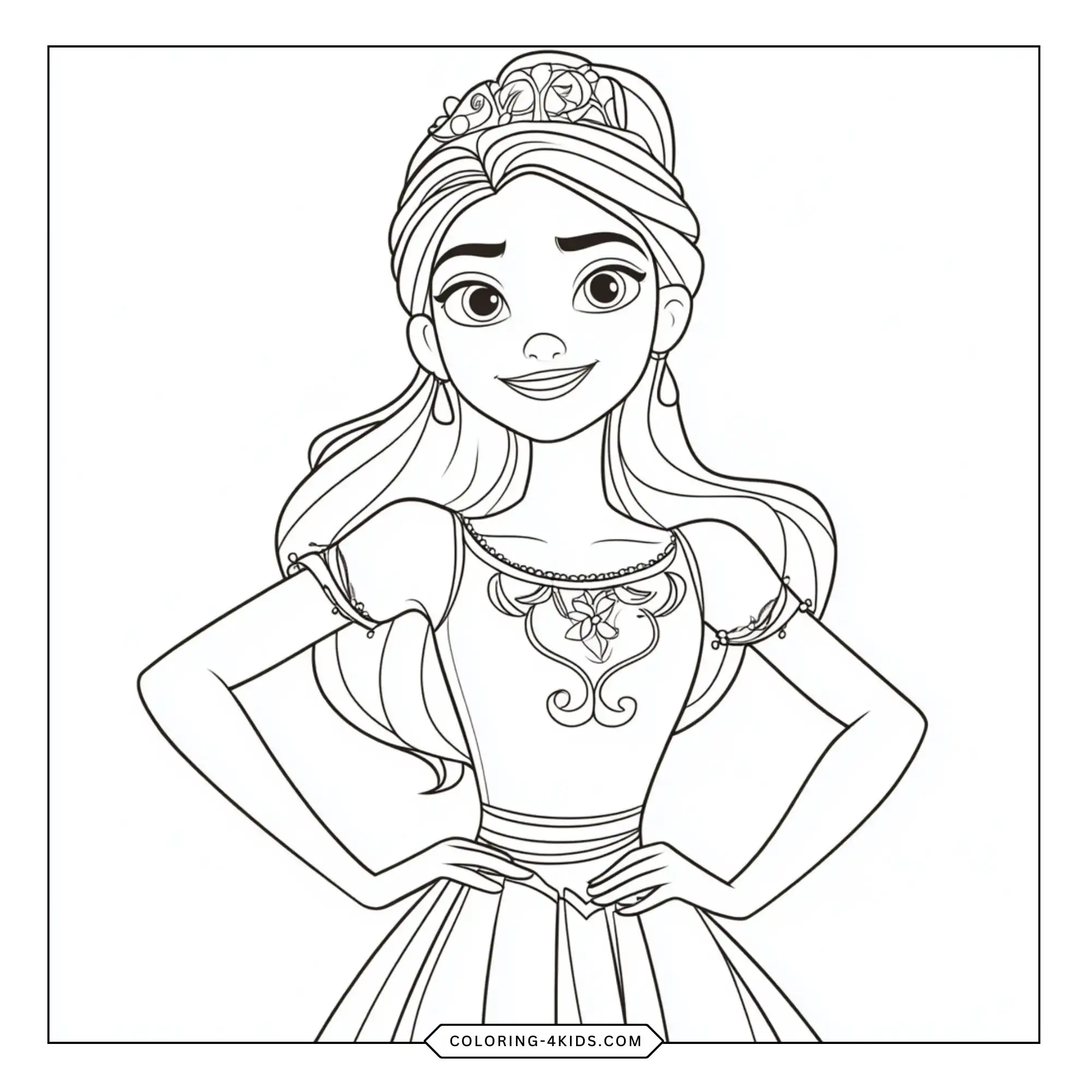 Printable Elena Of Avalor Coloring Pages coloring page for kids