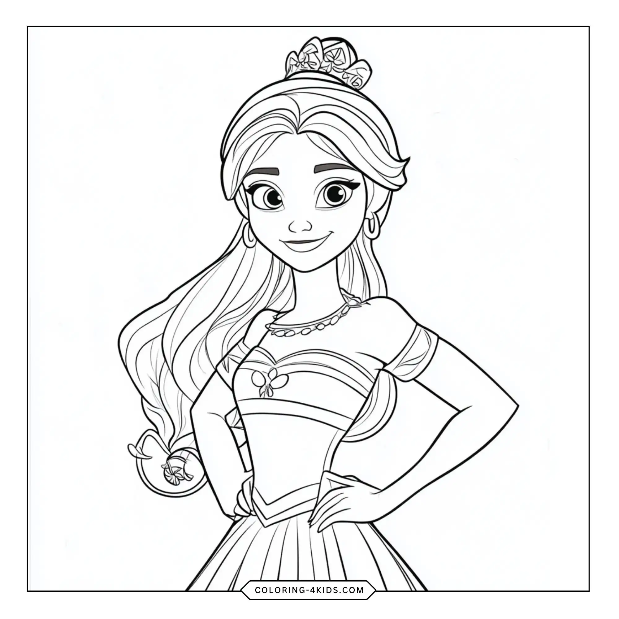 Free Elena Of Avalor Coloring Pages coloring page for kids