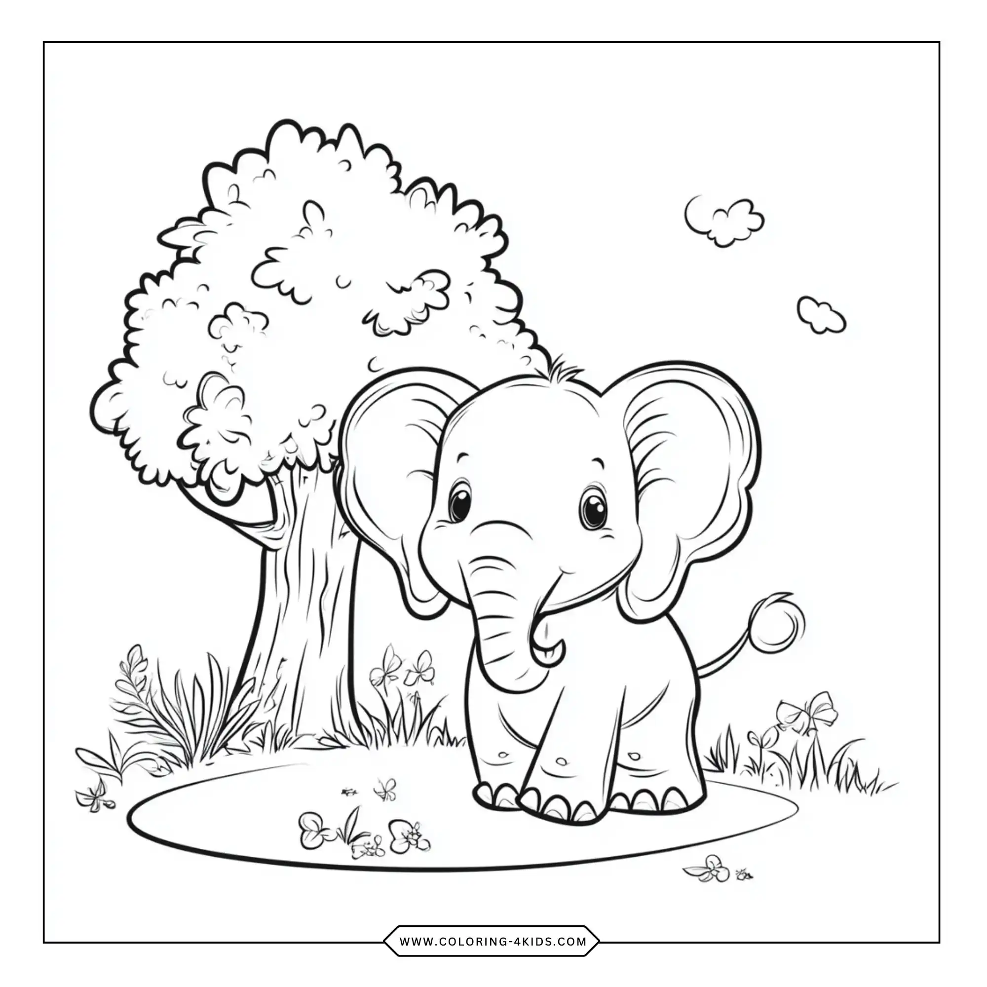 Free Elephants Coloring Pages coloring page for kids