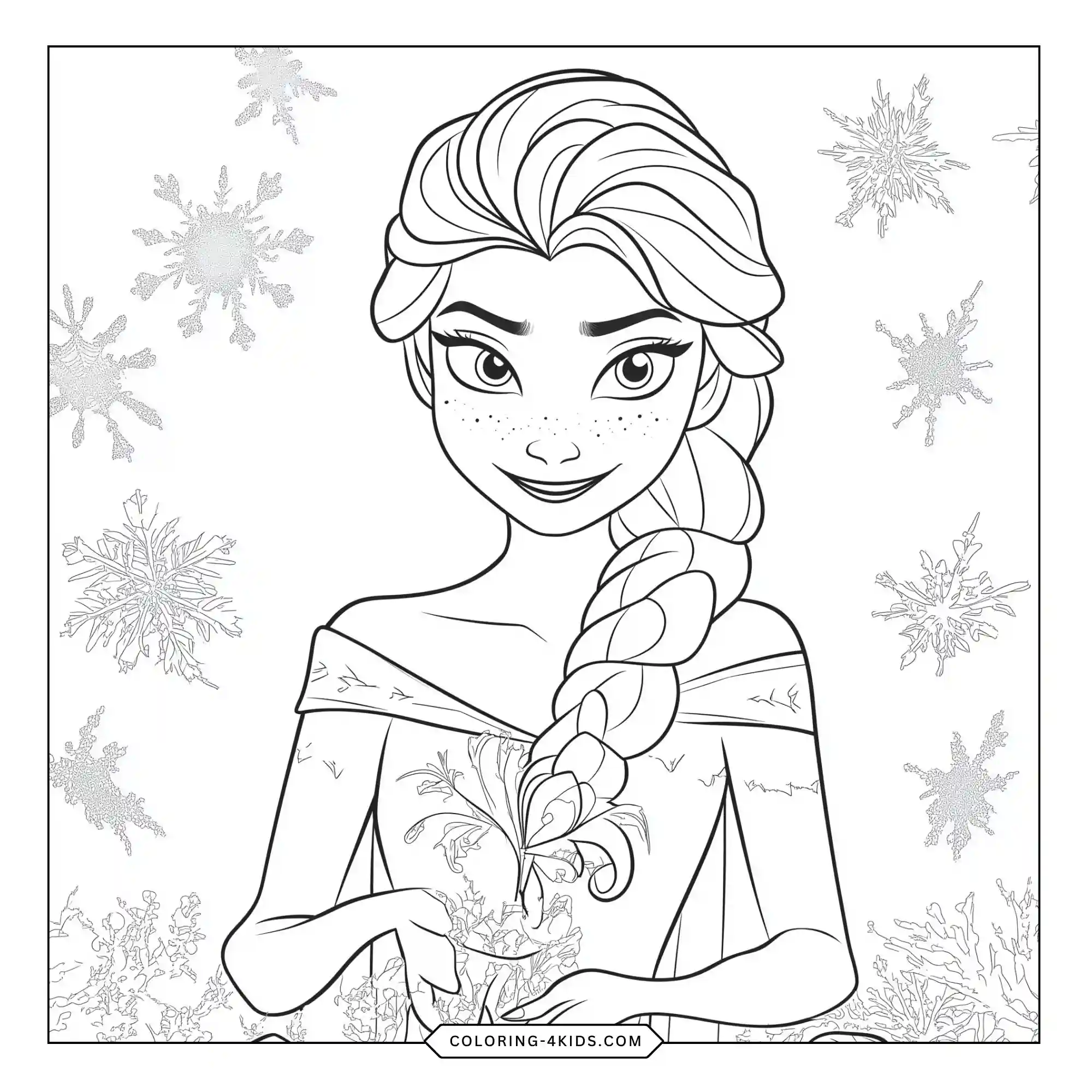 Elsa Frozen Coloring Pages coloring page for kids