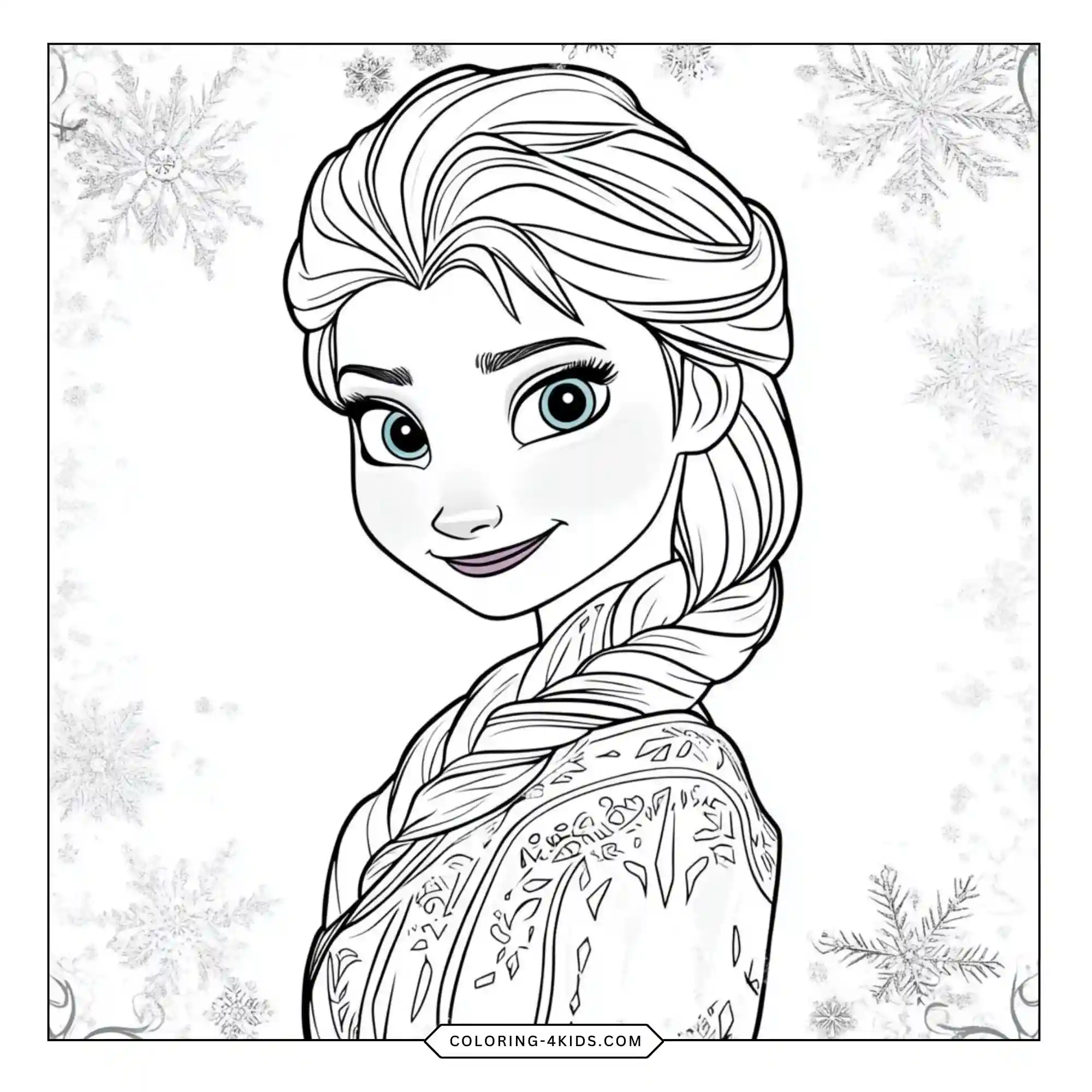 Elsa Frozen Coloring Pages coloring page for kids