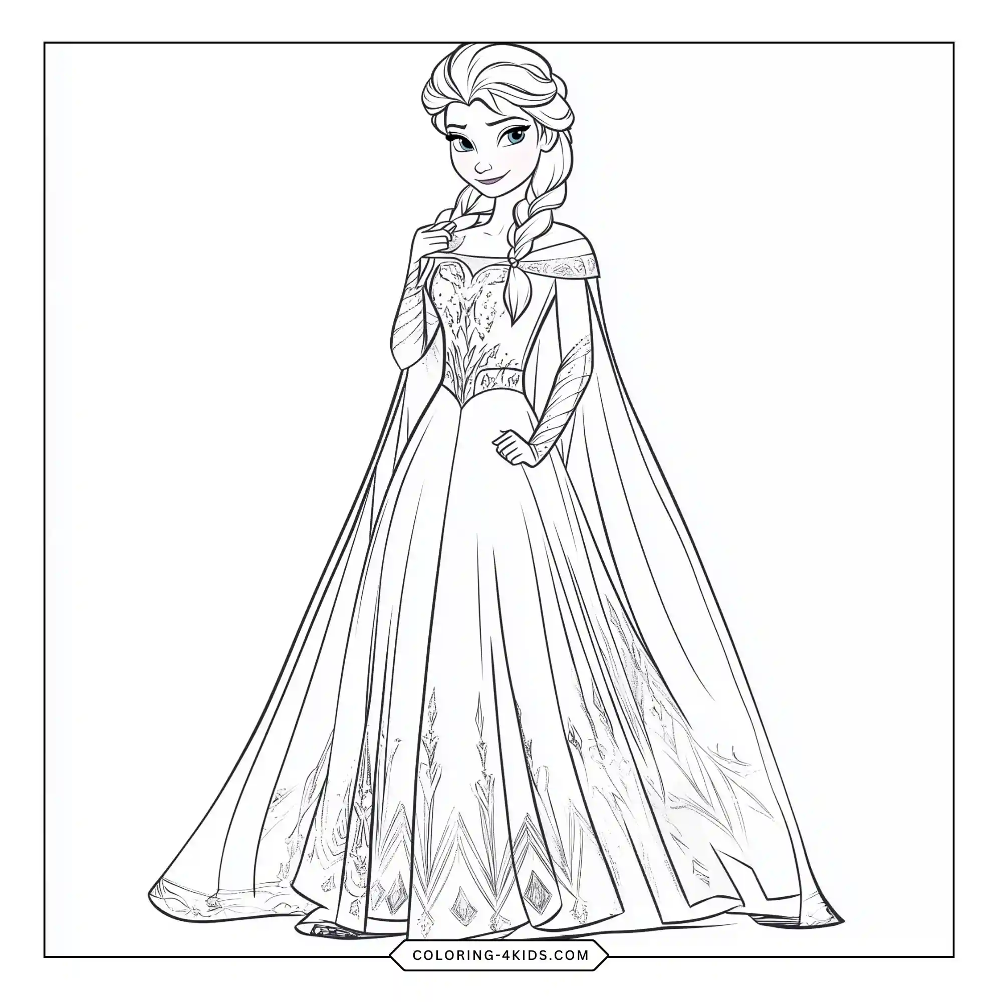 Free Elsa Frozen Coloring Pages coloring page for kids