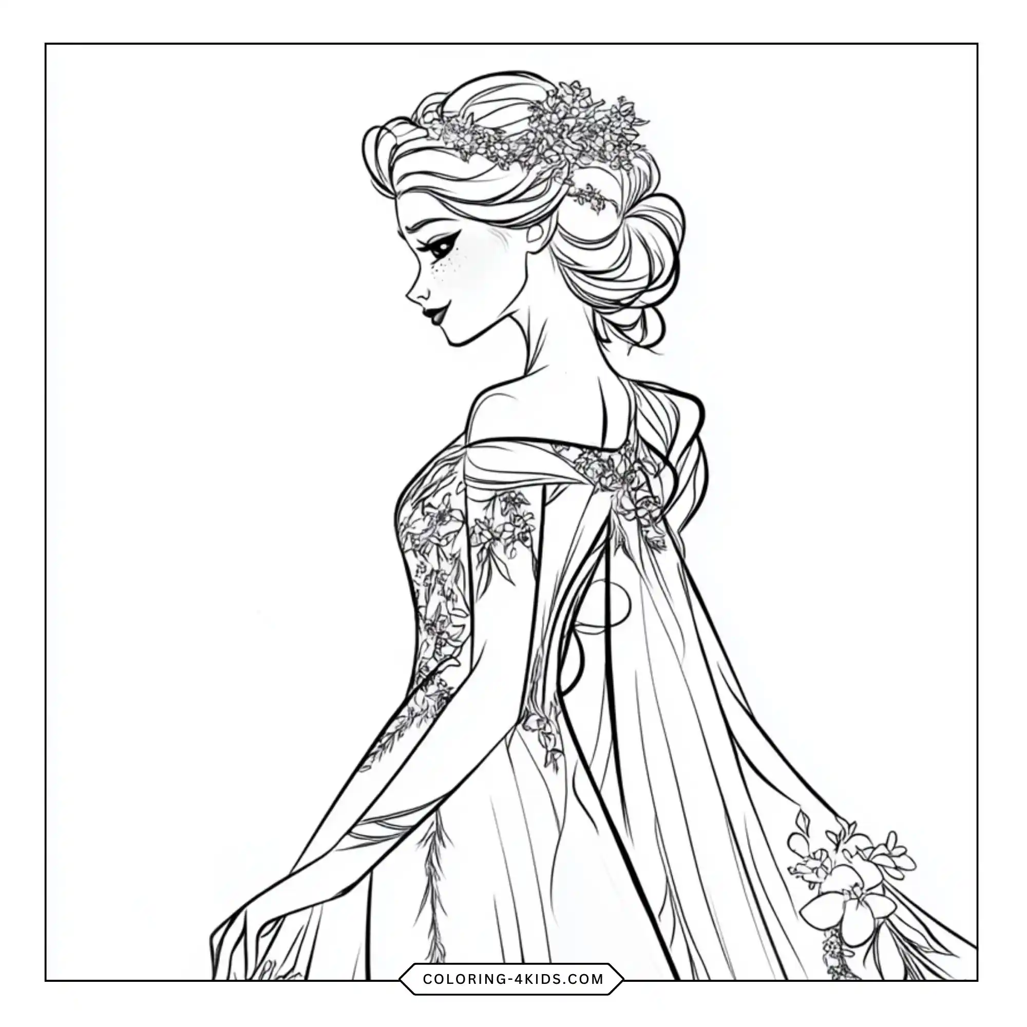 Printable Elsa Frozen Coloring Pages coloring page for kids