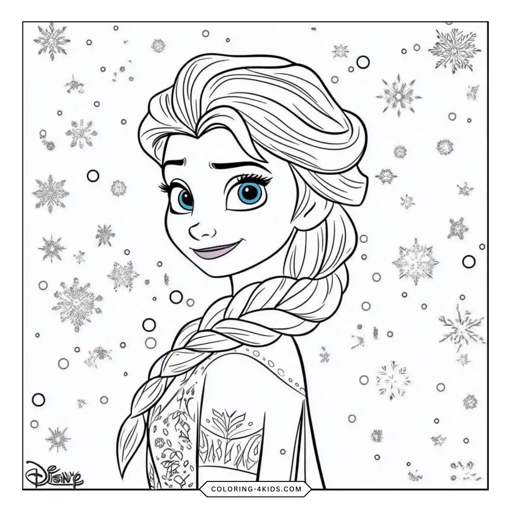 Free Elsa Frozen Coloring Pages coloring page for kids