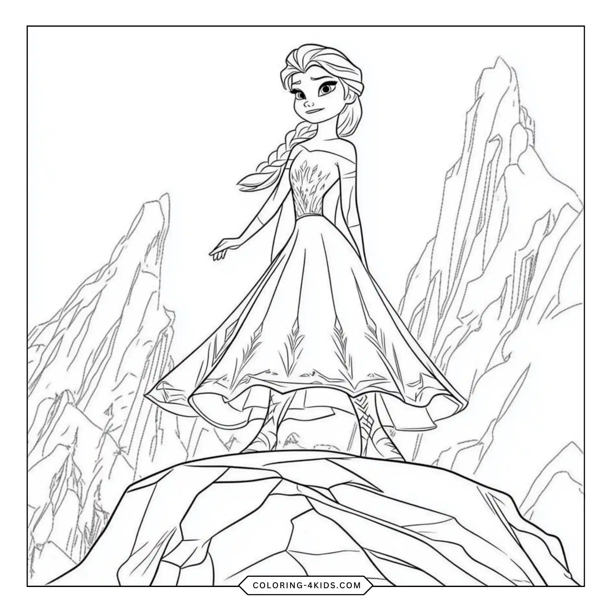 Free Elsa Frozen Coloring Pages coloring page for kids