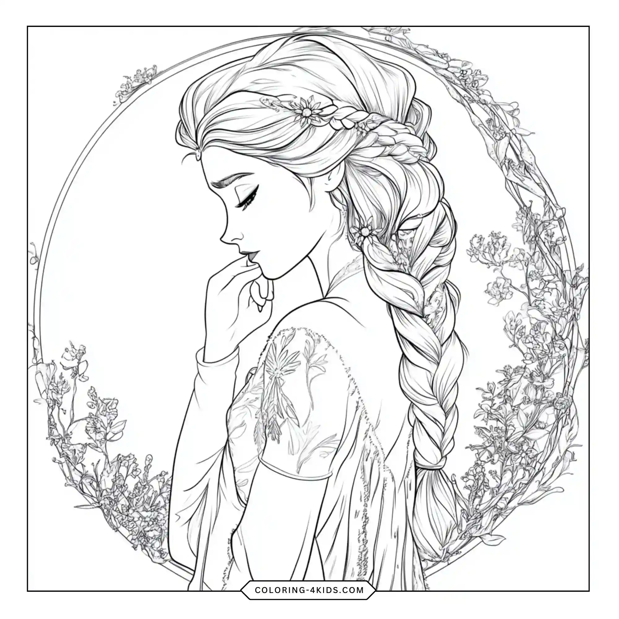 Free Elsa Frozen Coloring Pages coloring page for kids