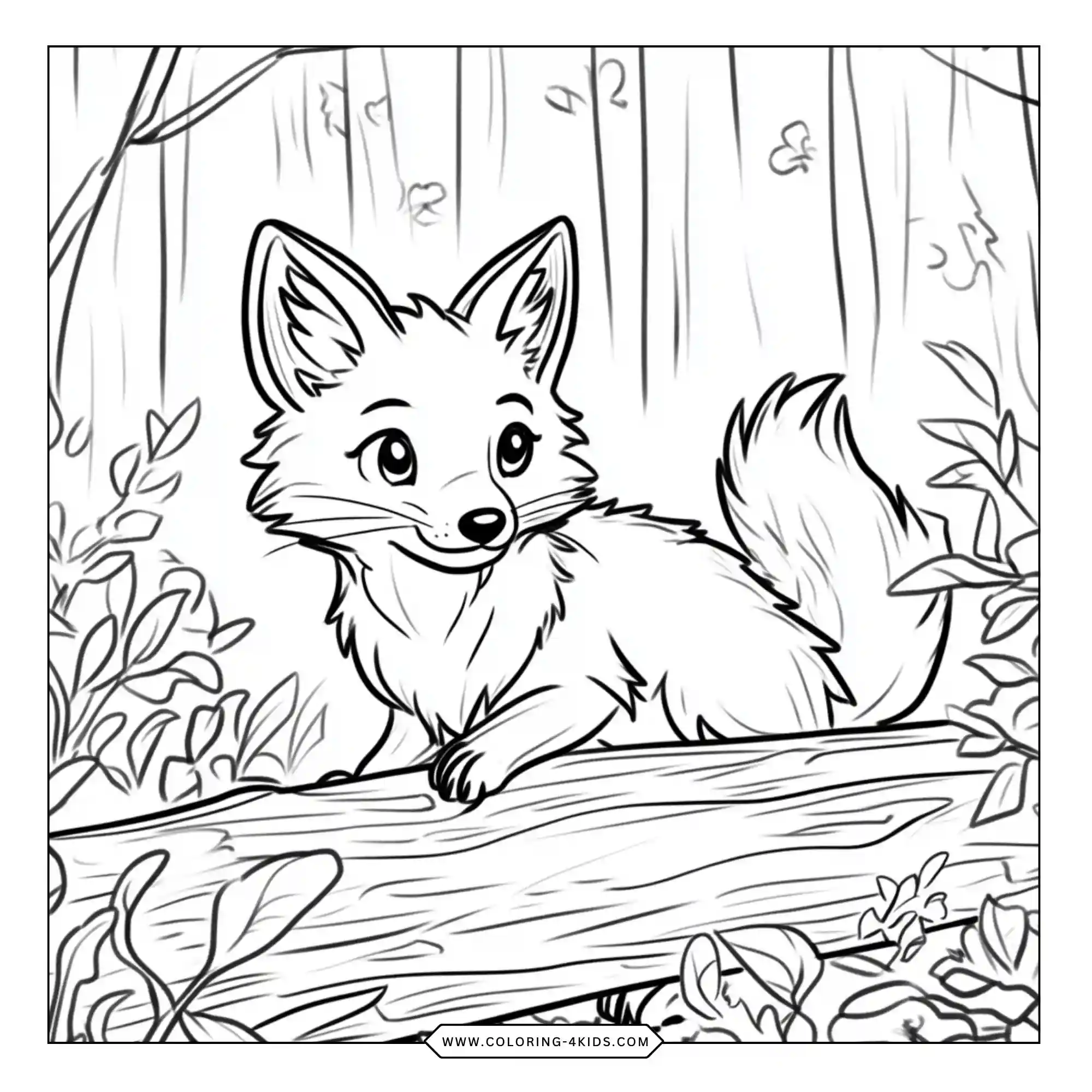 Printable Fox Coloring Pages coloring page for kids