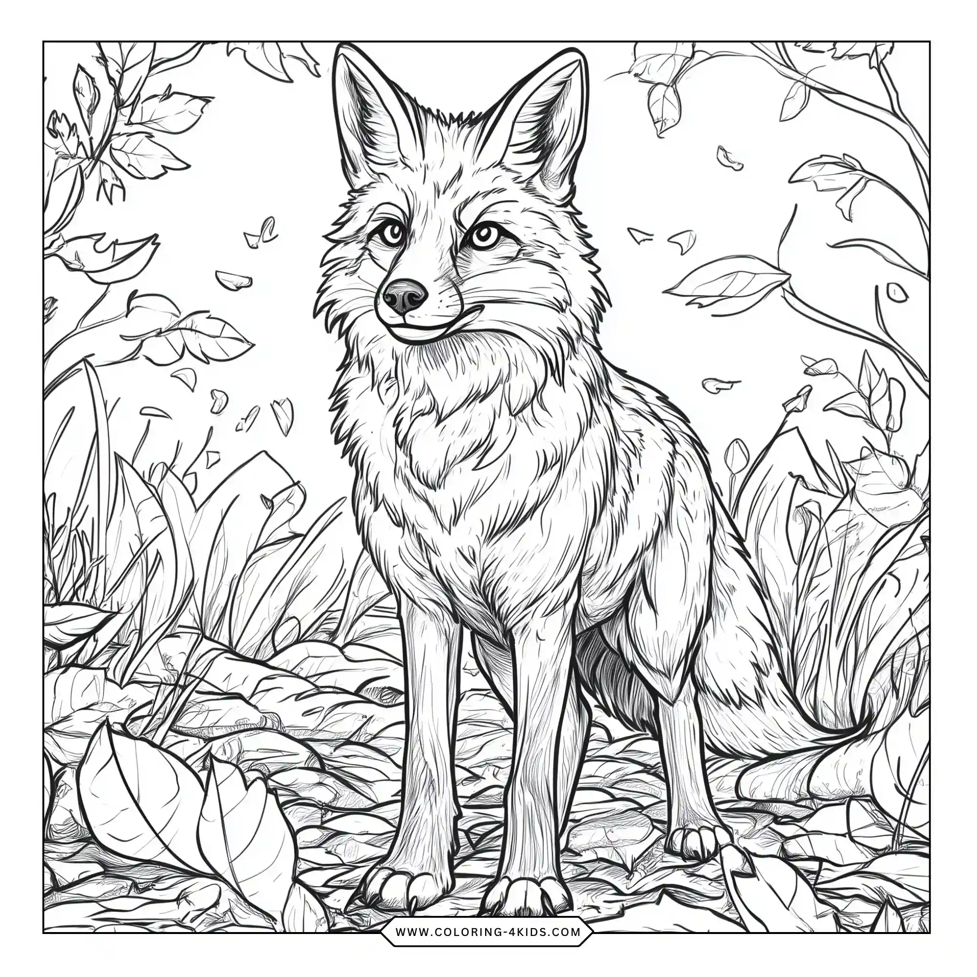 Free Fox Coloring Pages coloring page for kids