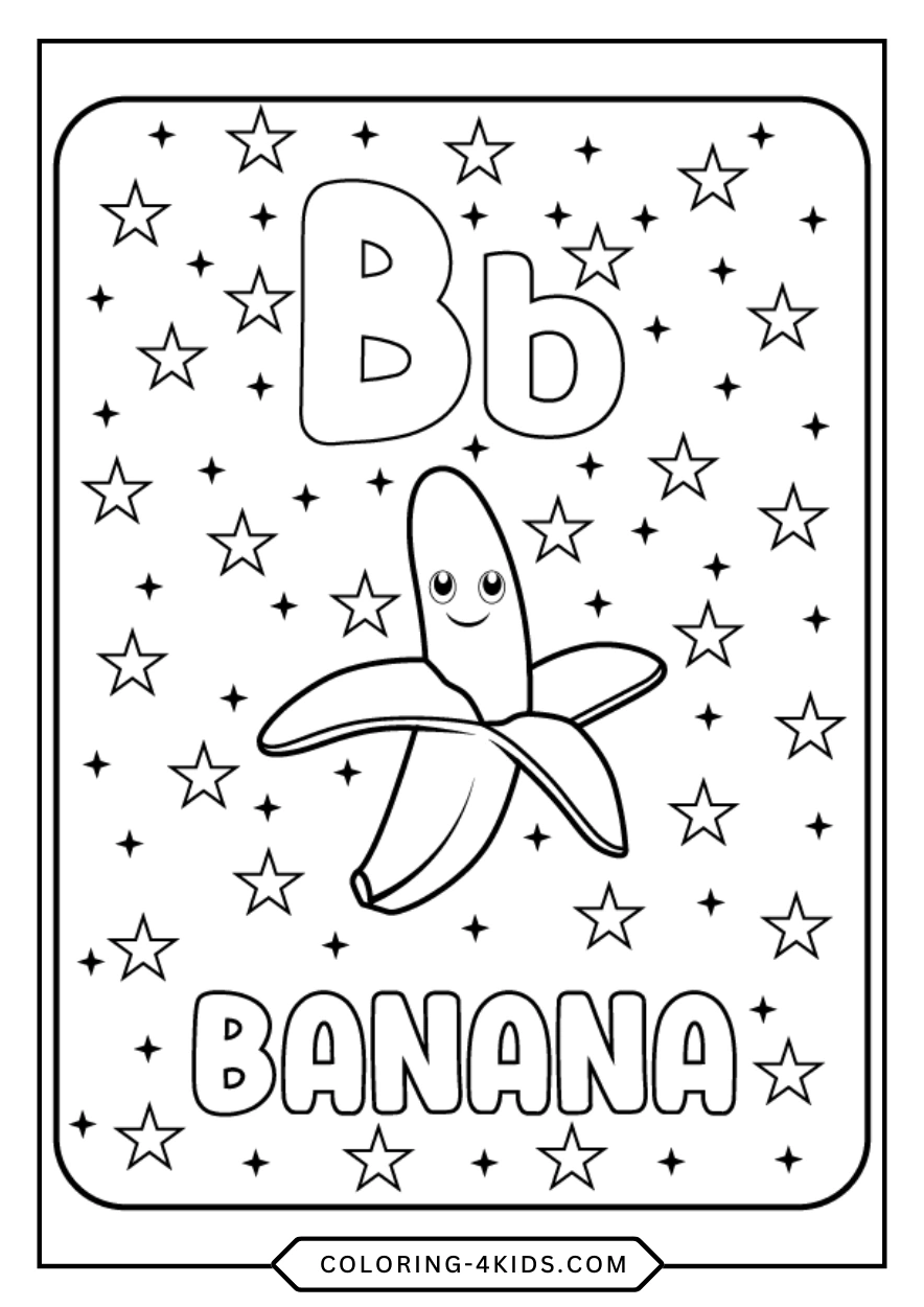 Letter B coloring pages for kids