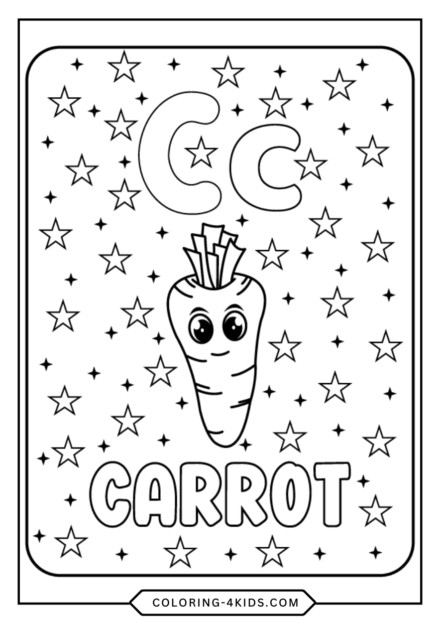 Letter C coloring pages for kids