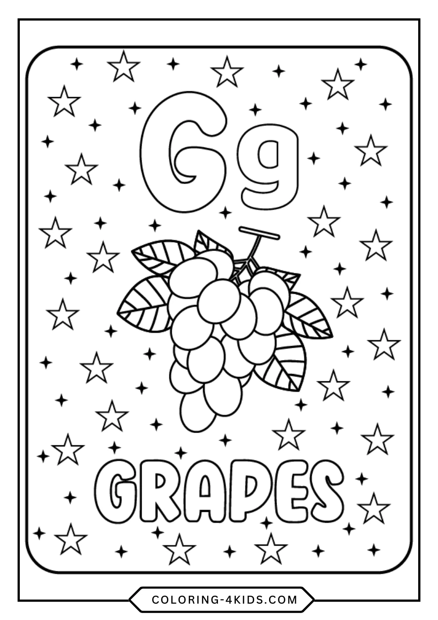 Letter G coloring pages for kids