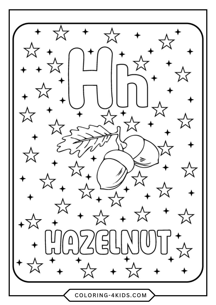 Letter H coloring pages for kids