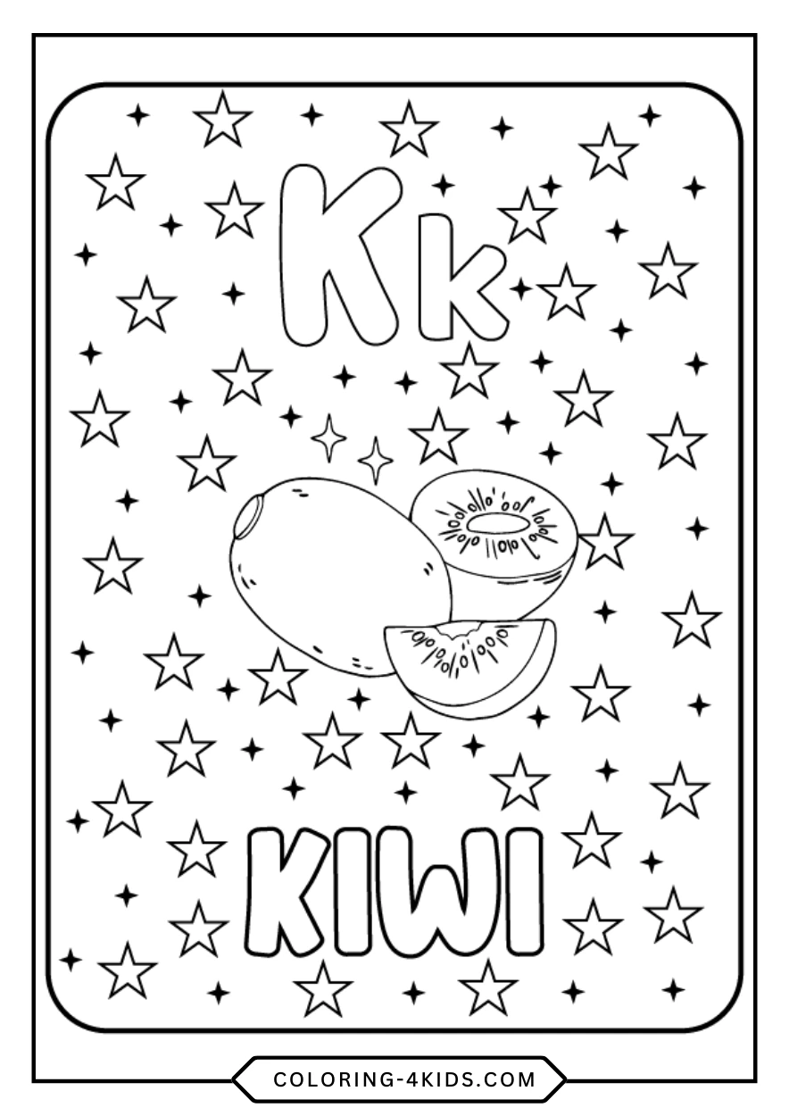 Letter K coloring pages for kids