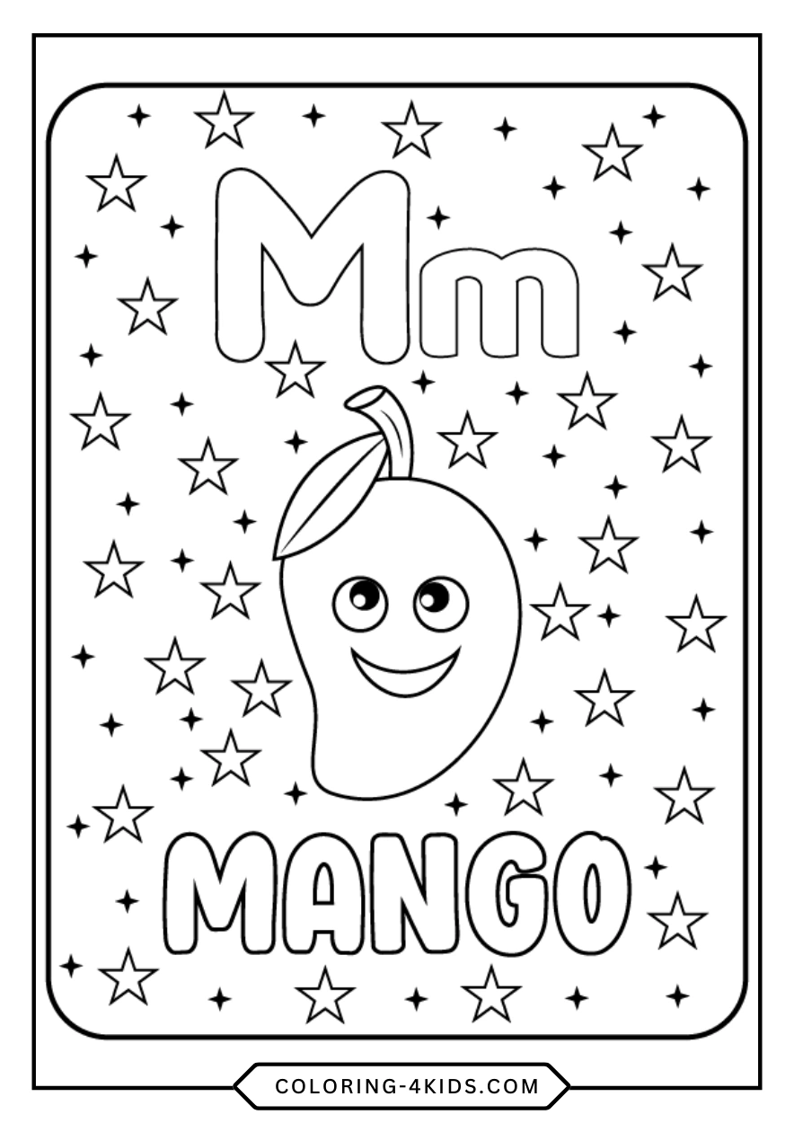 Letter M coloring pages for kids