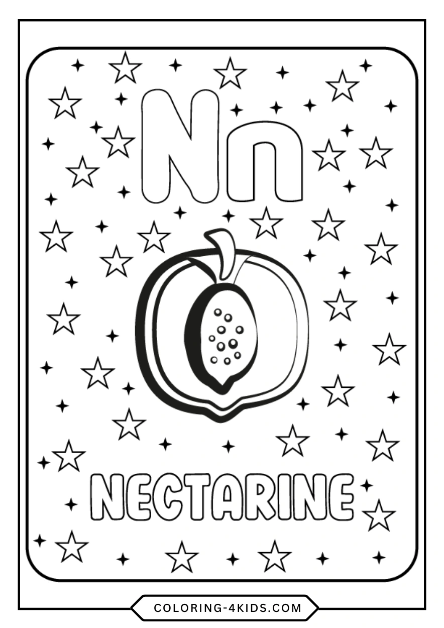 Letter N coloring pages for kids