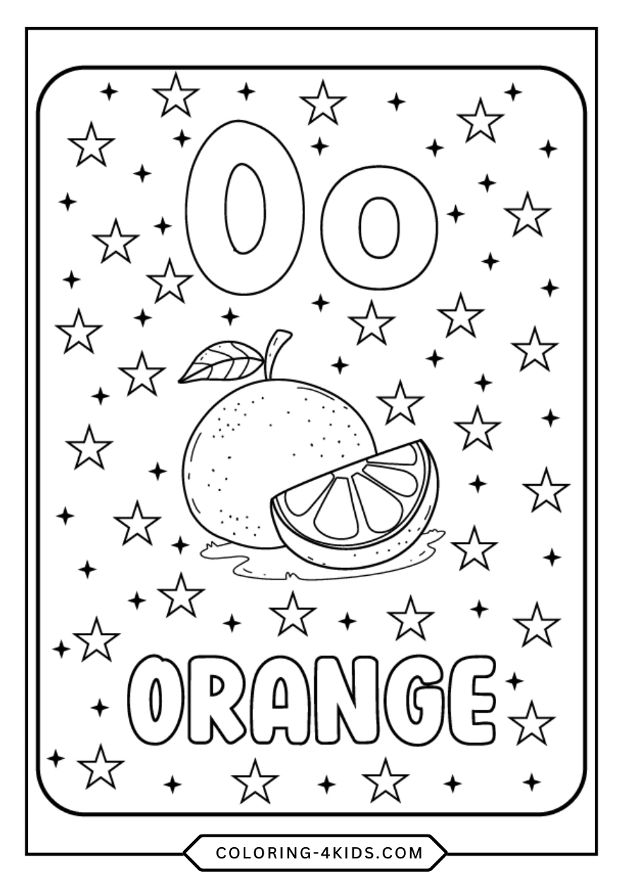 Letter O coloring pages for kids
