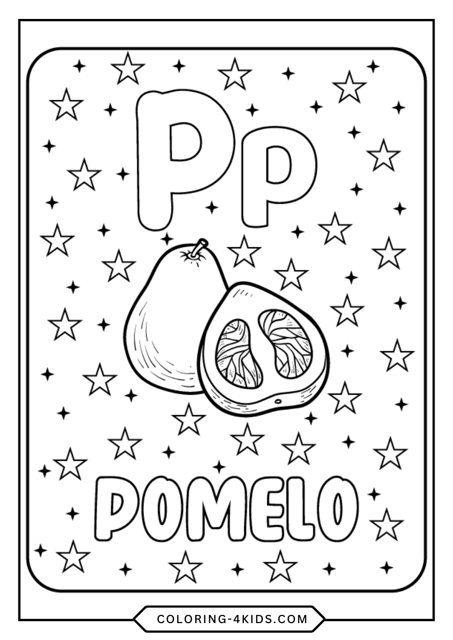 Letter P coloring pages for kids