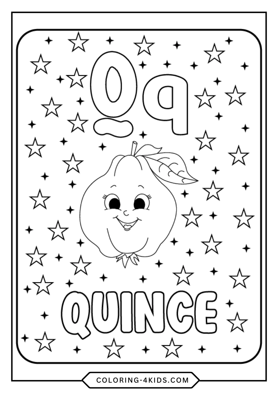 Letter Q coloring pages for kids