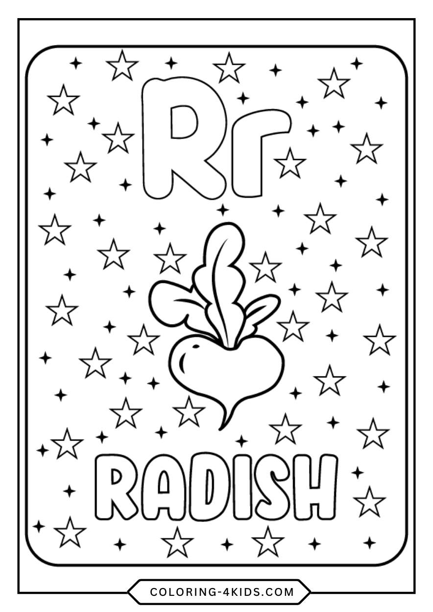 Letter R coloring pages for kids