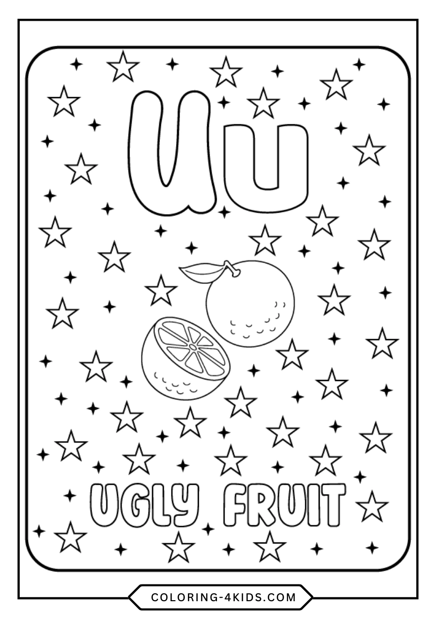 Letter U coloring pages for kids