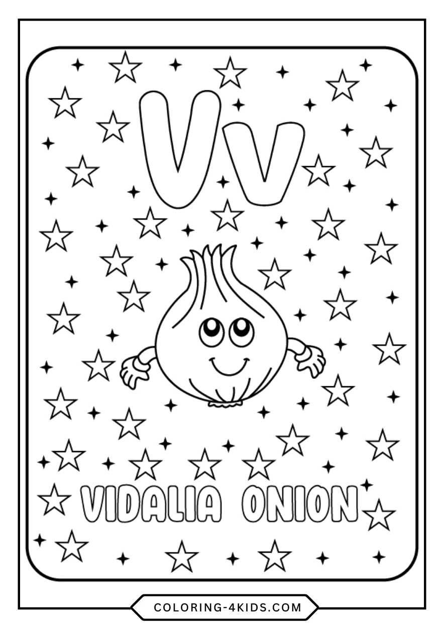 Letter V coloring pages for kids