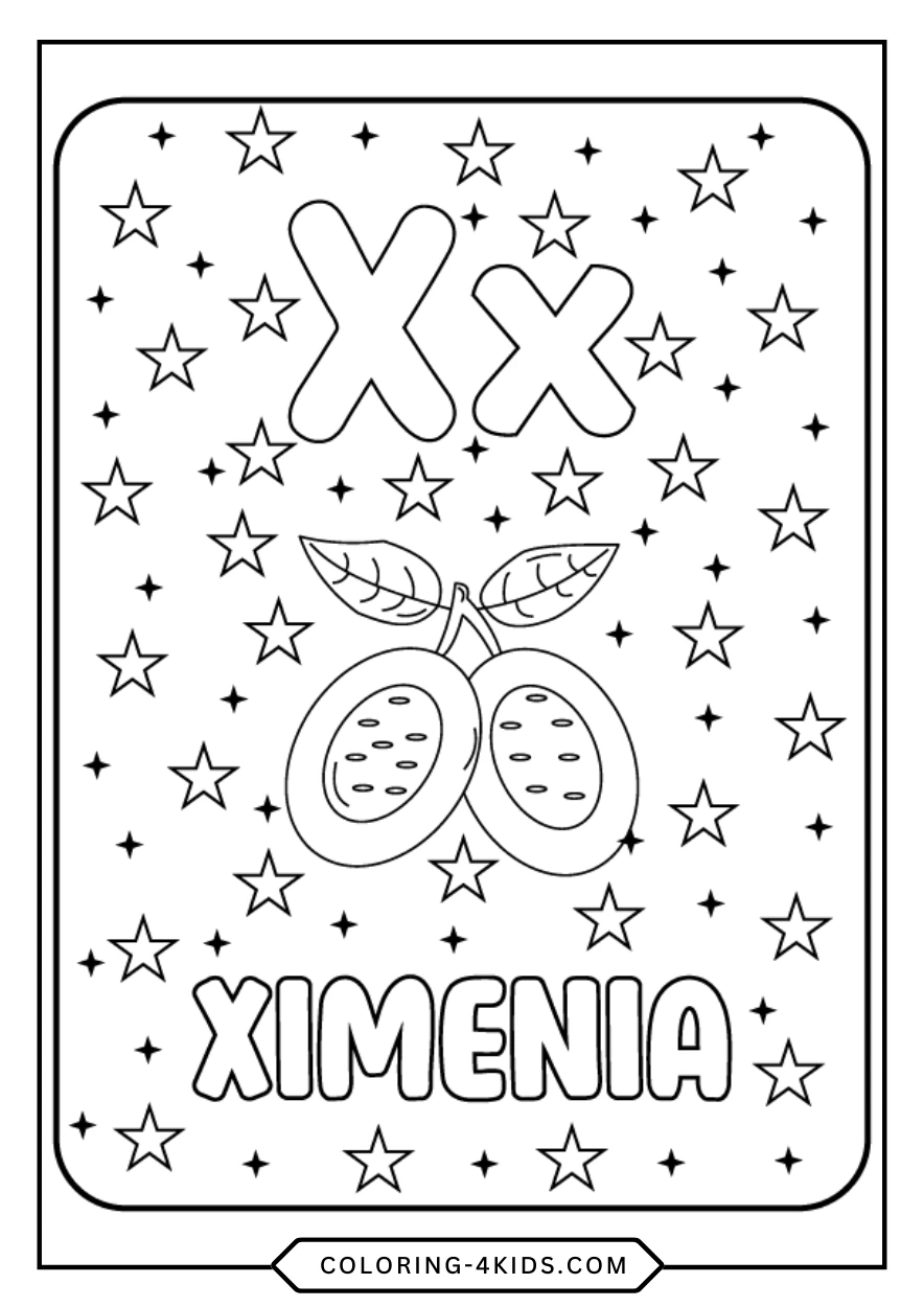Letter X coloring pages for kids