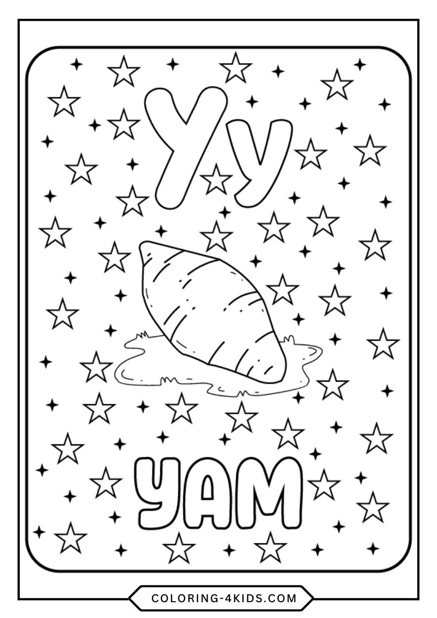 Letter Y coloring pages for kids