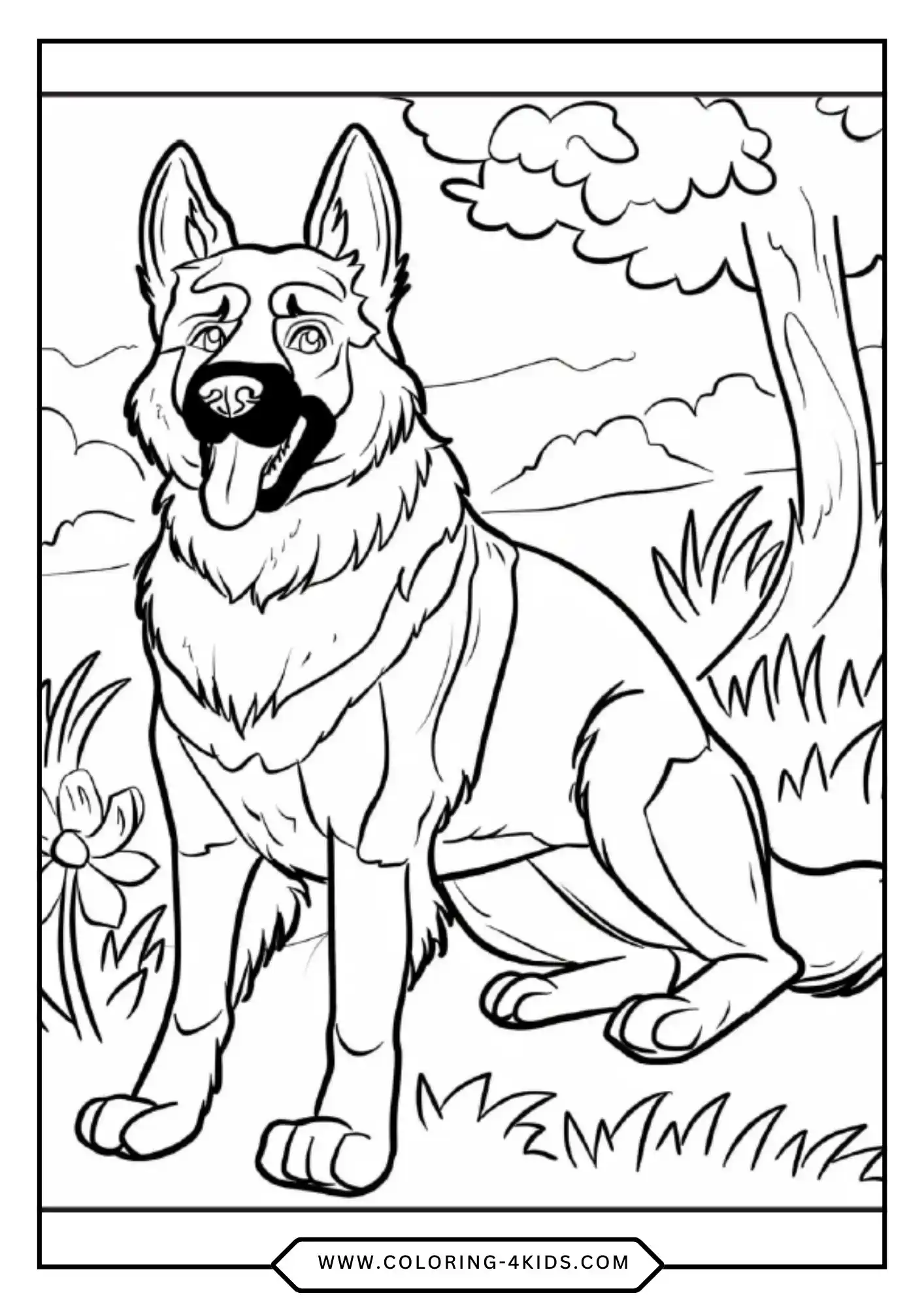 Free German Shepherd Dog Coloring Pages coloring page for kids