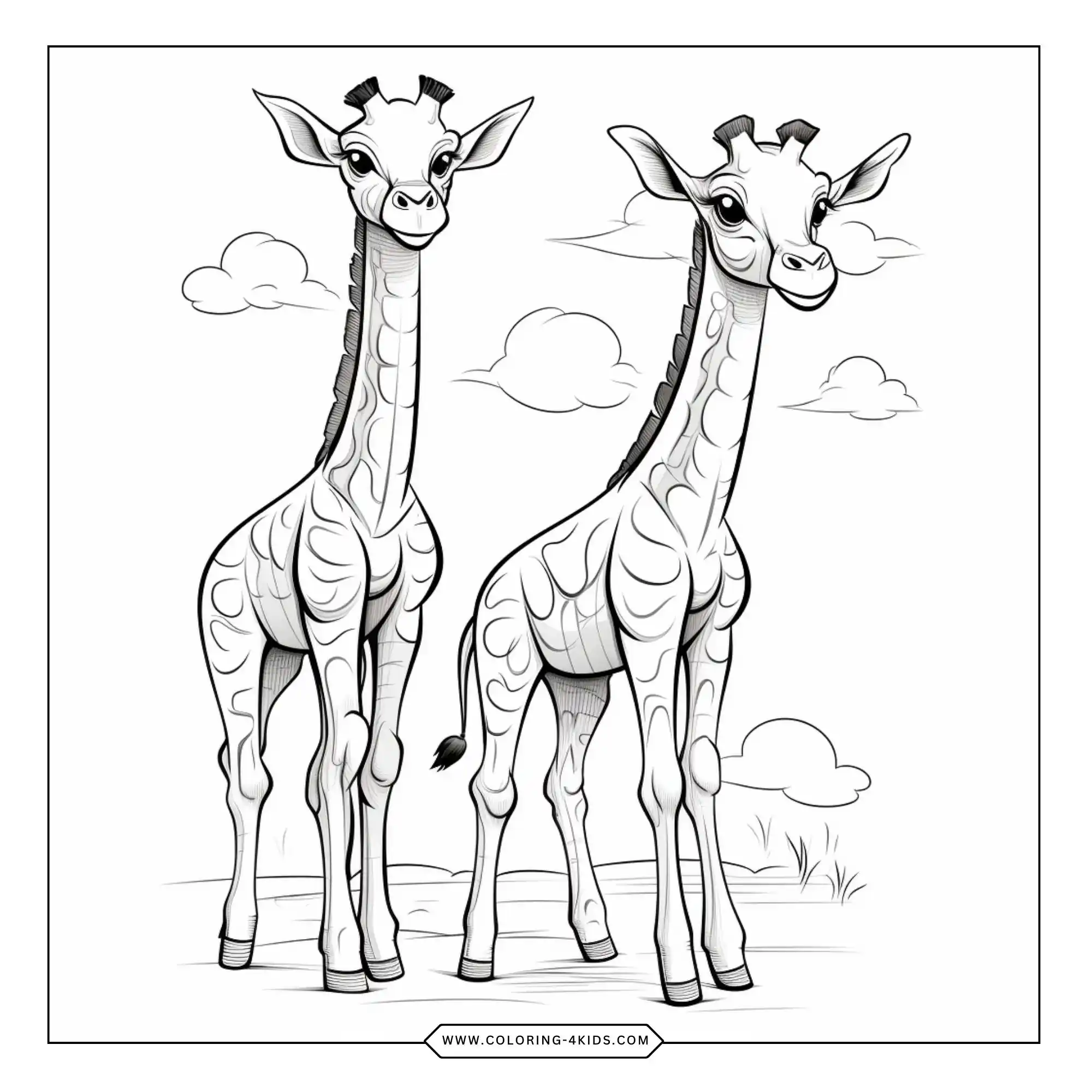 Printable Giraffe Coloring Pages coloring page for kids