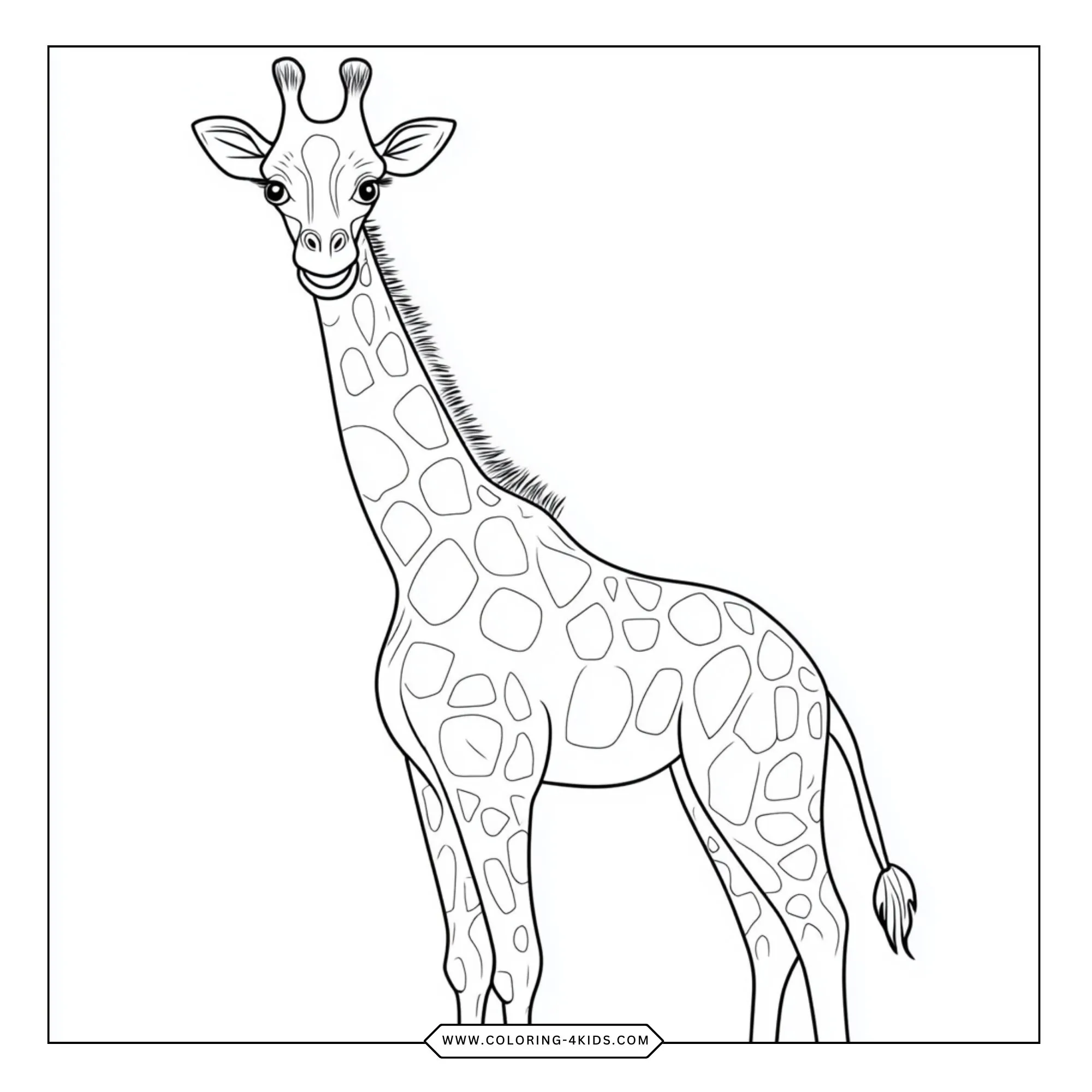 Printable Giraffe Coloring Pages coloring page for kids