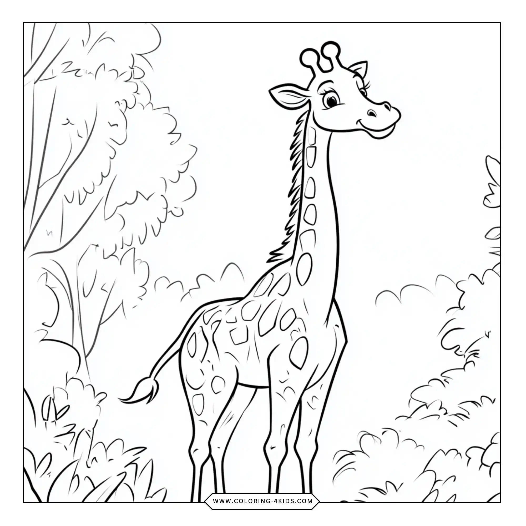 Printable Giraffe Coloring Pages coloring page for kids
