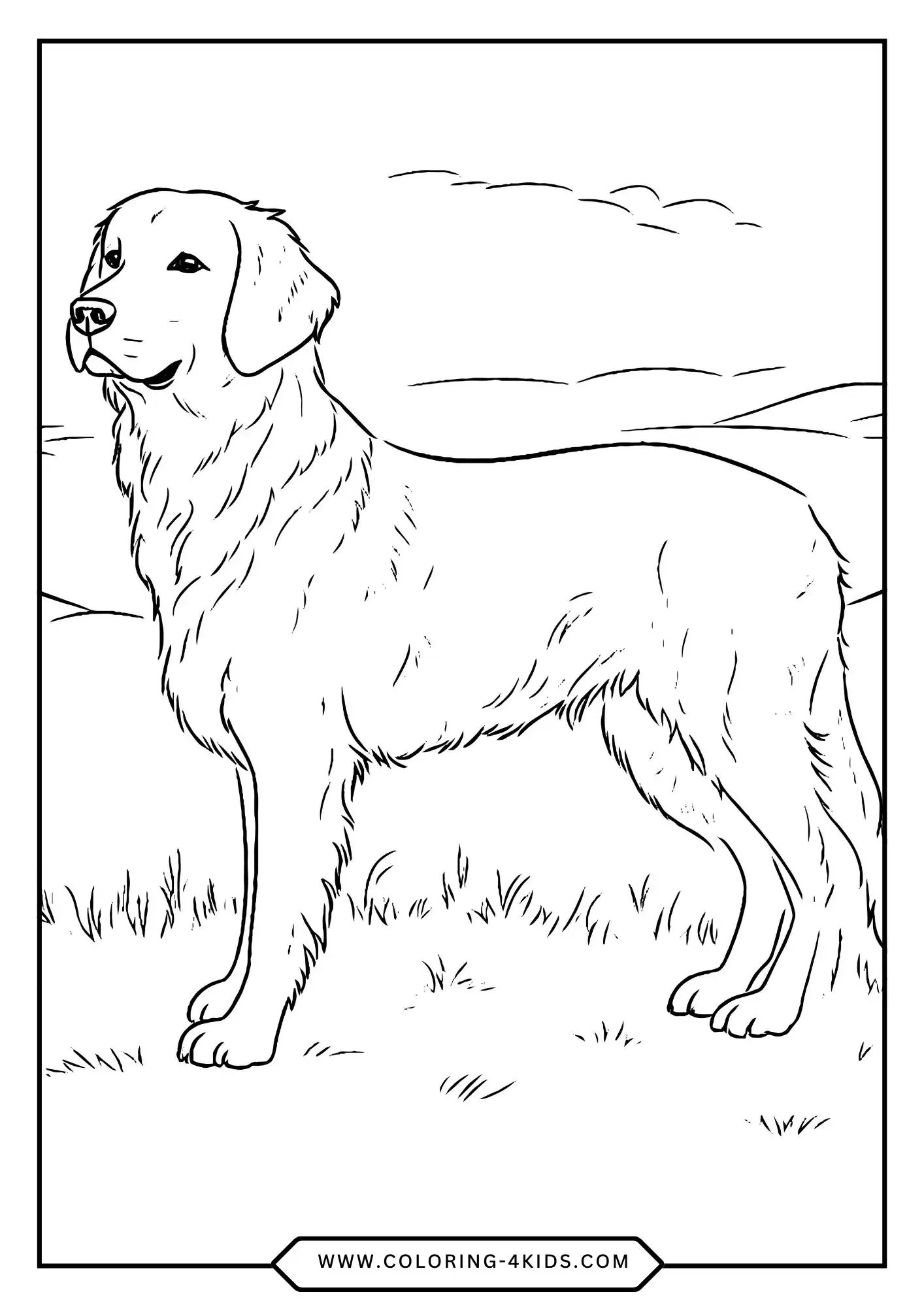 Printable Golden Retriever Coloring Pages coloring page for kids
