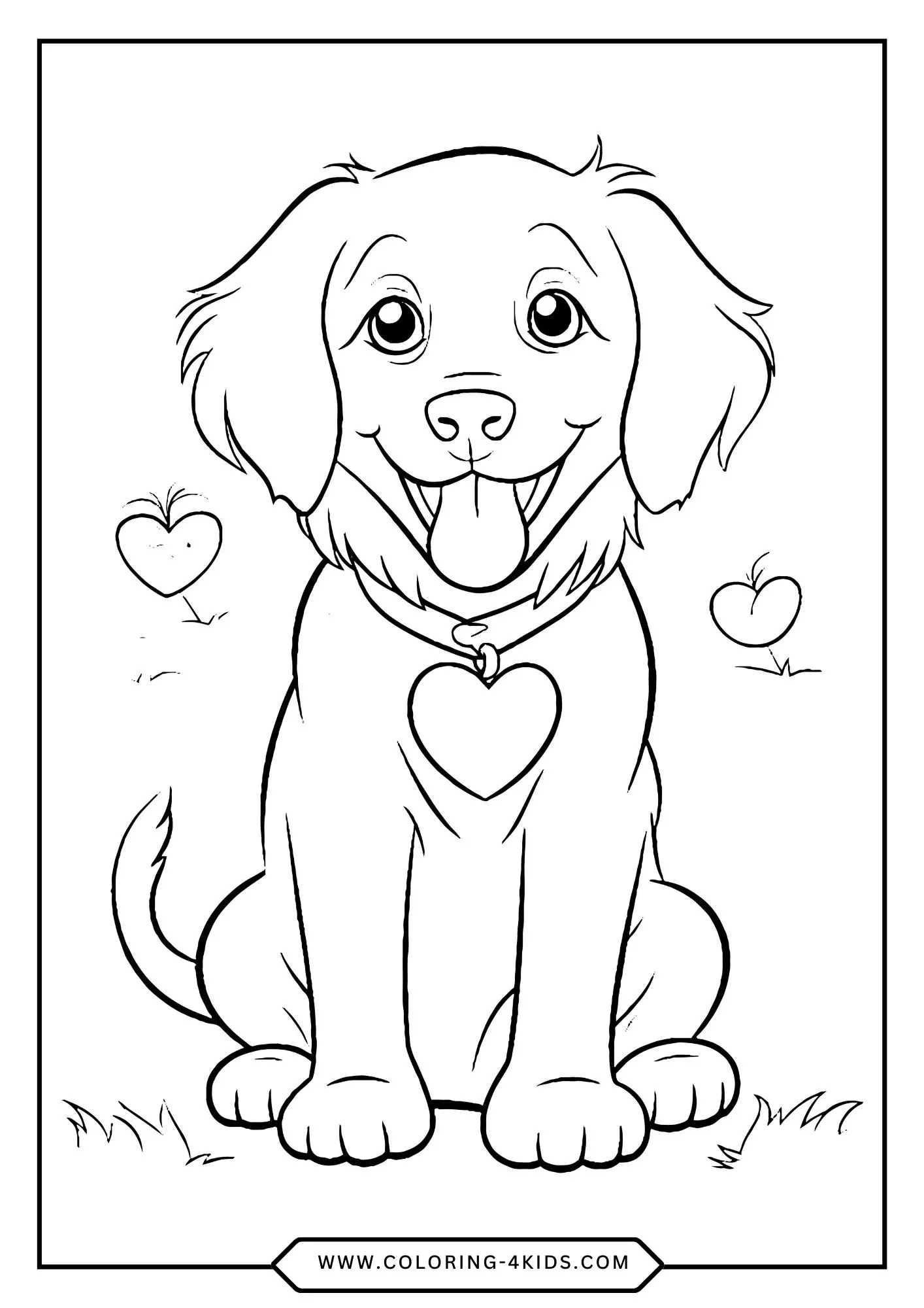 Free Golden Retriever Coloring Pages coloring page for kids