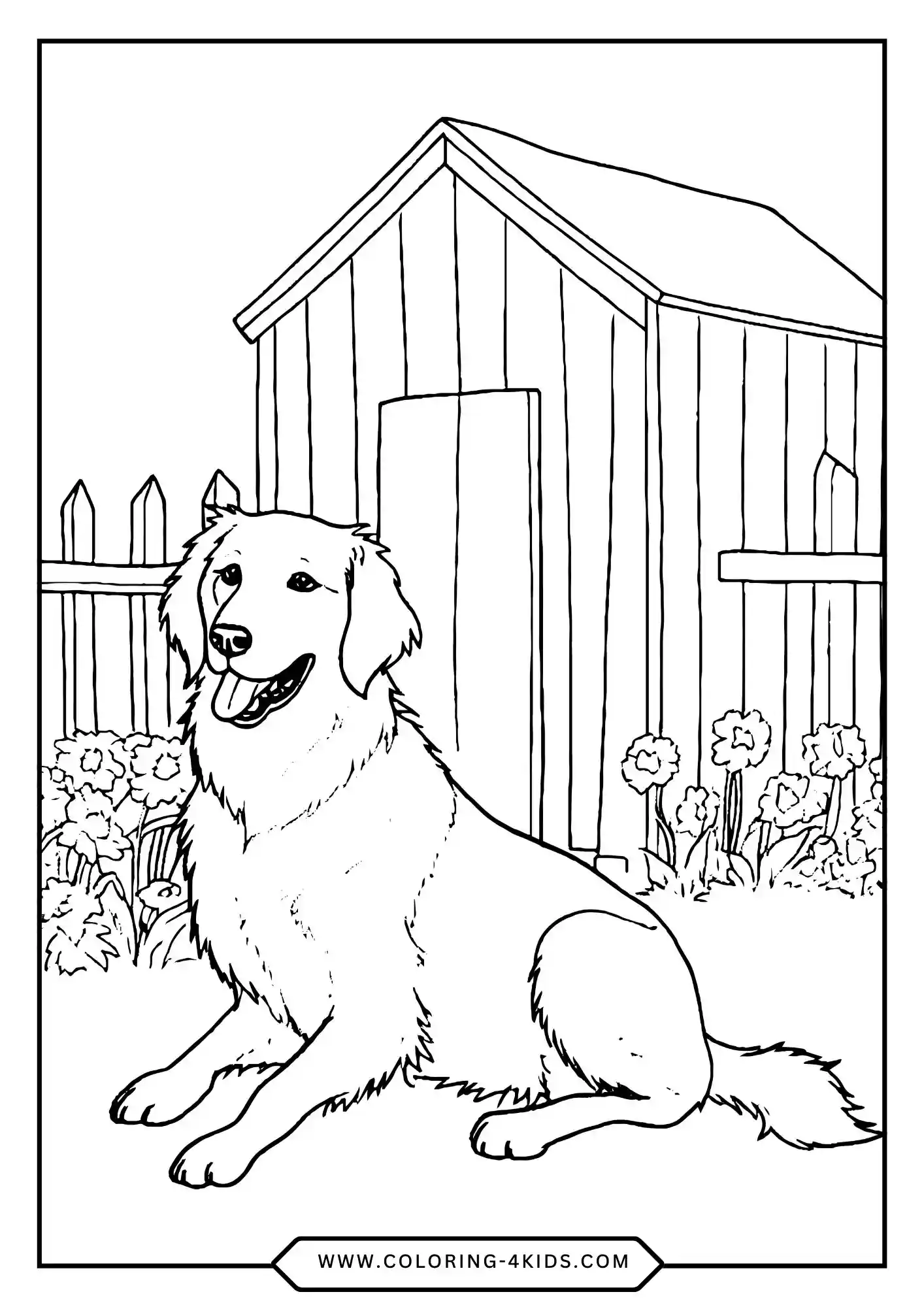 Free Golden Retriever Coloring Pages coloring page for kids
