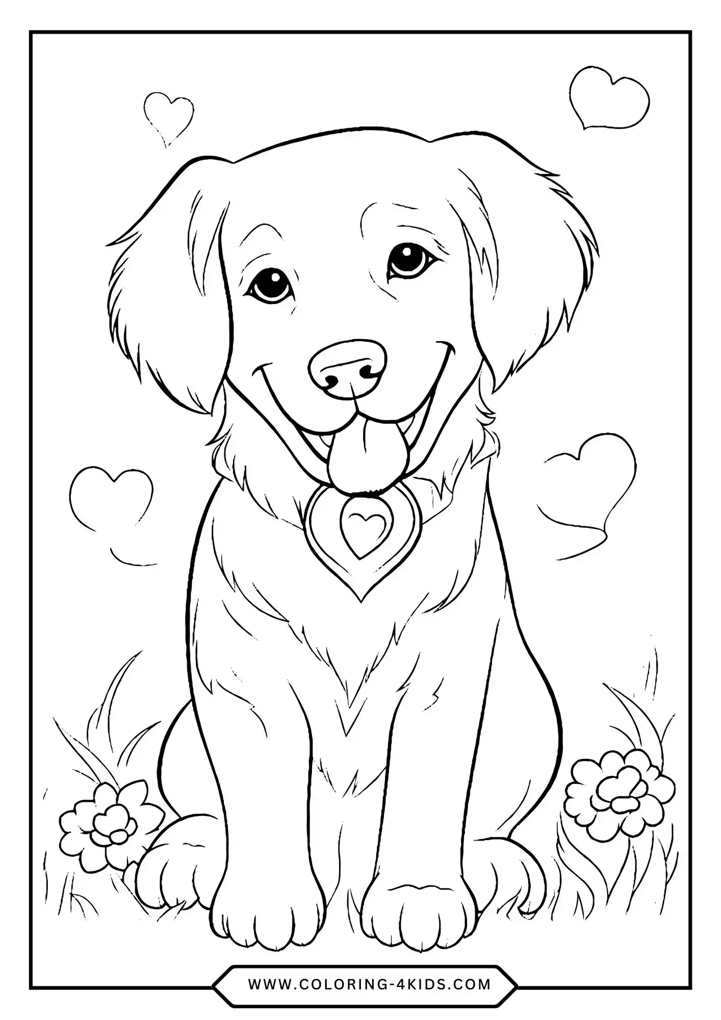 Golden Retriever Coloring Pages coloring page for kids