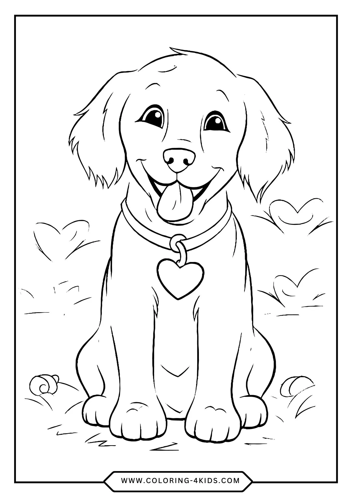 Printable Golden Retriever Coloring Pages coloring page for kids