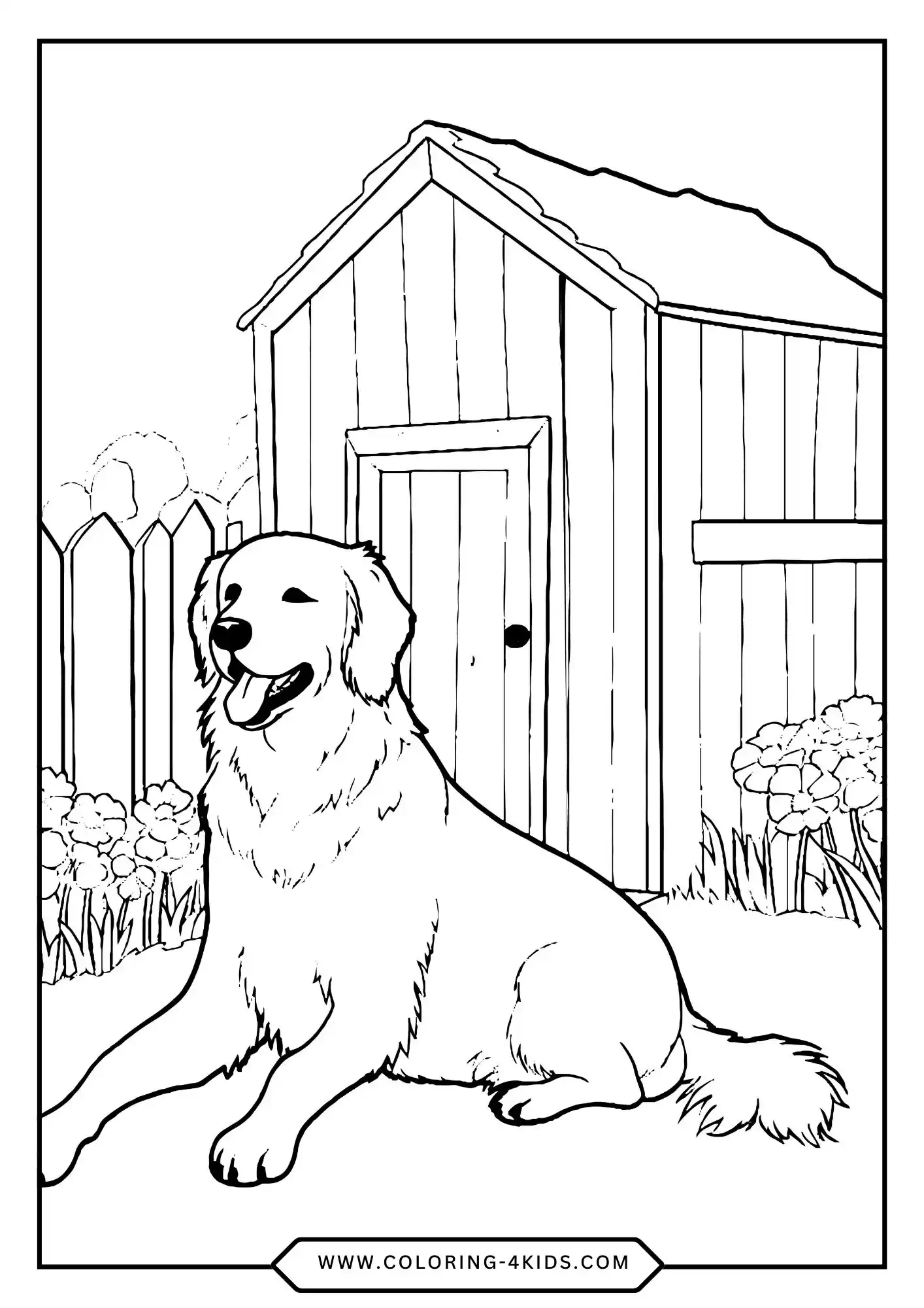 Free Golden Retriever Coloring Pages coloring page for kids