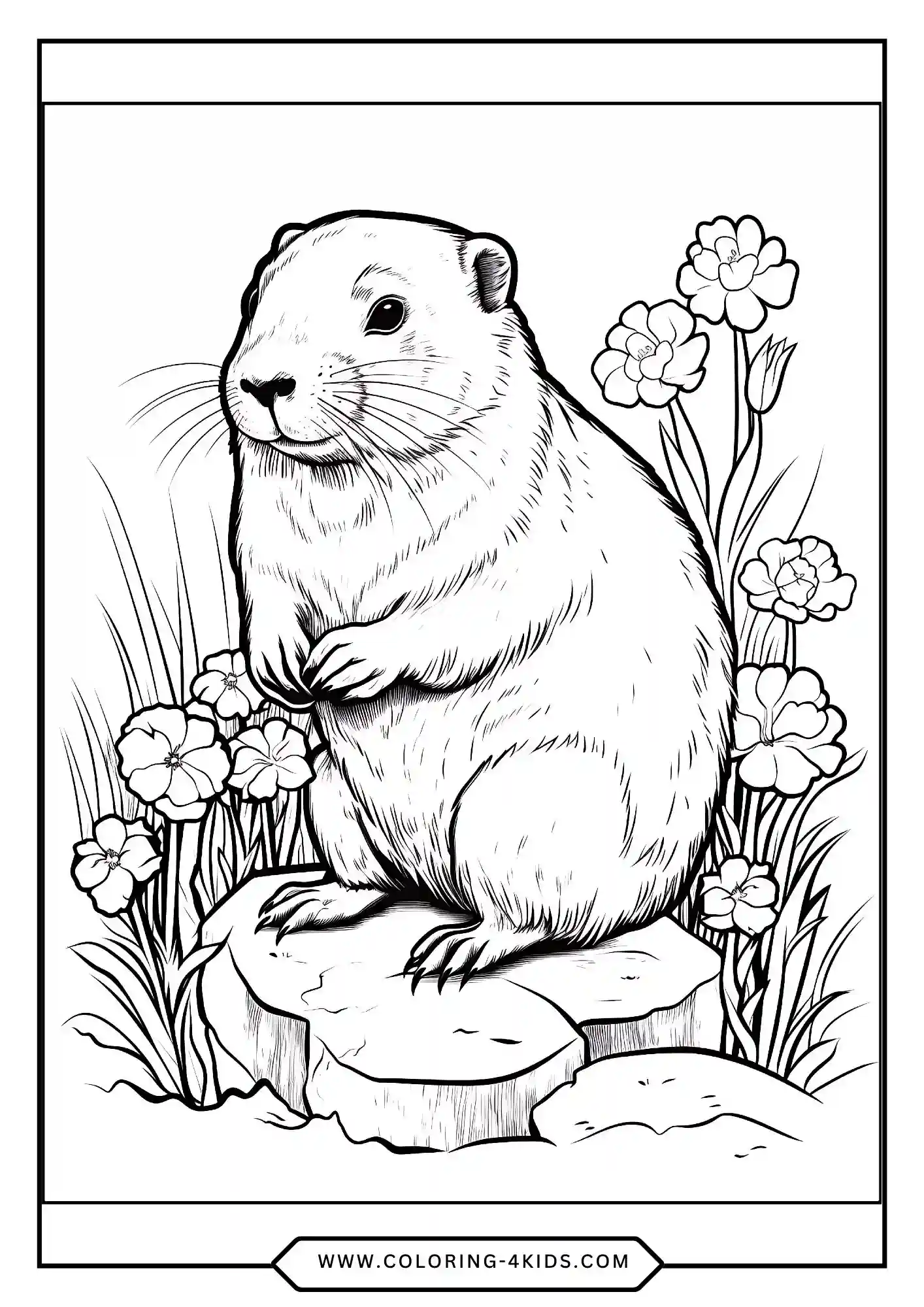 Printable Groundhog Coloring Pages coloring page for kids